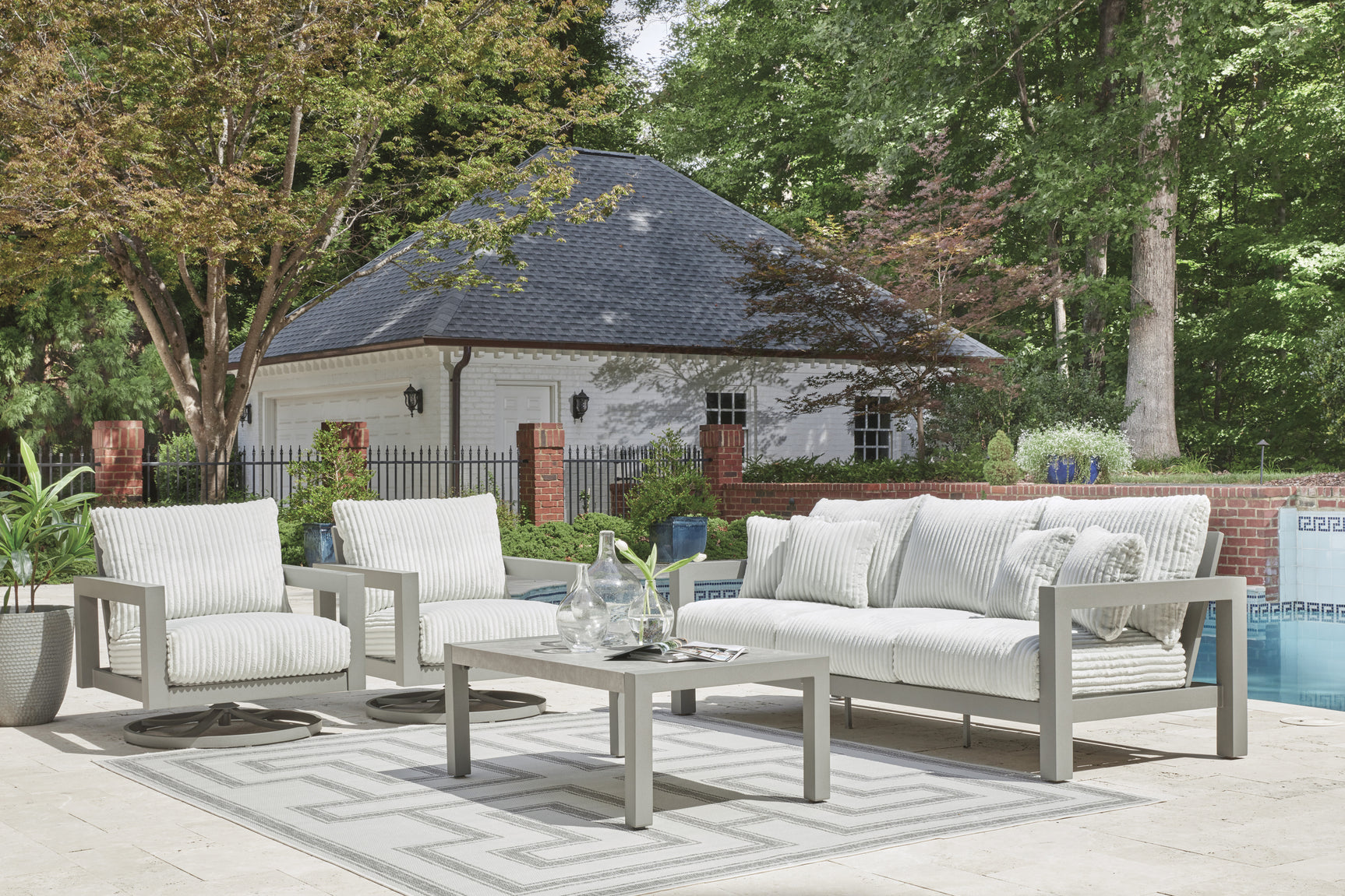 Hurley Park Gray Outdoor Coffee Table - Ornate Home