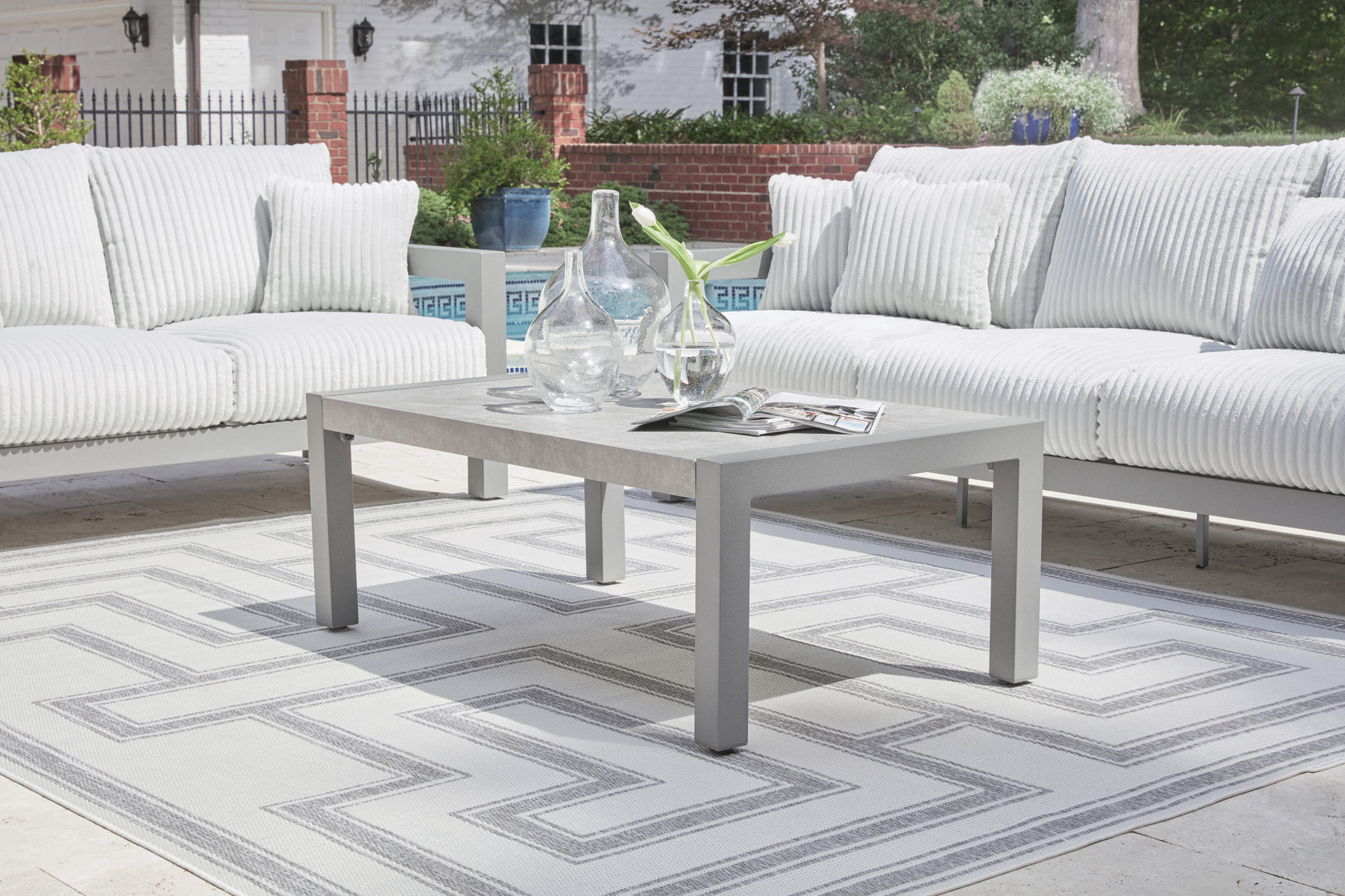 Hurley Park Gray Outdoor Coffee Table - Ornate Home