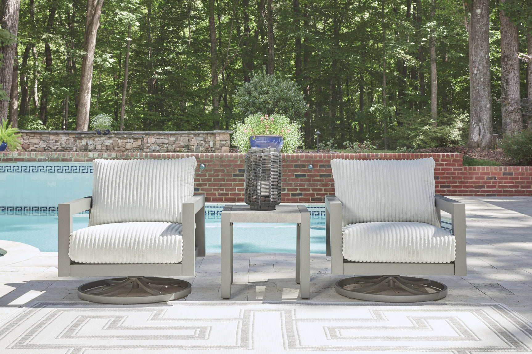 Hurley Park Gray Outdoor Swivel Chair w/Cushion - Ornate Home