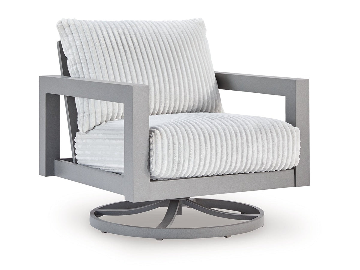 Hurley Park Gray Outdoor Swivel Chair w/Cushion - Ornate Home