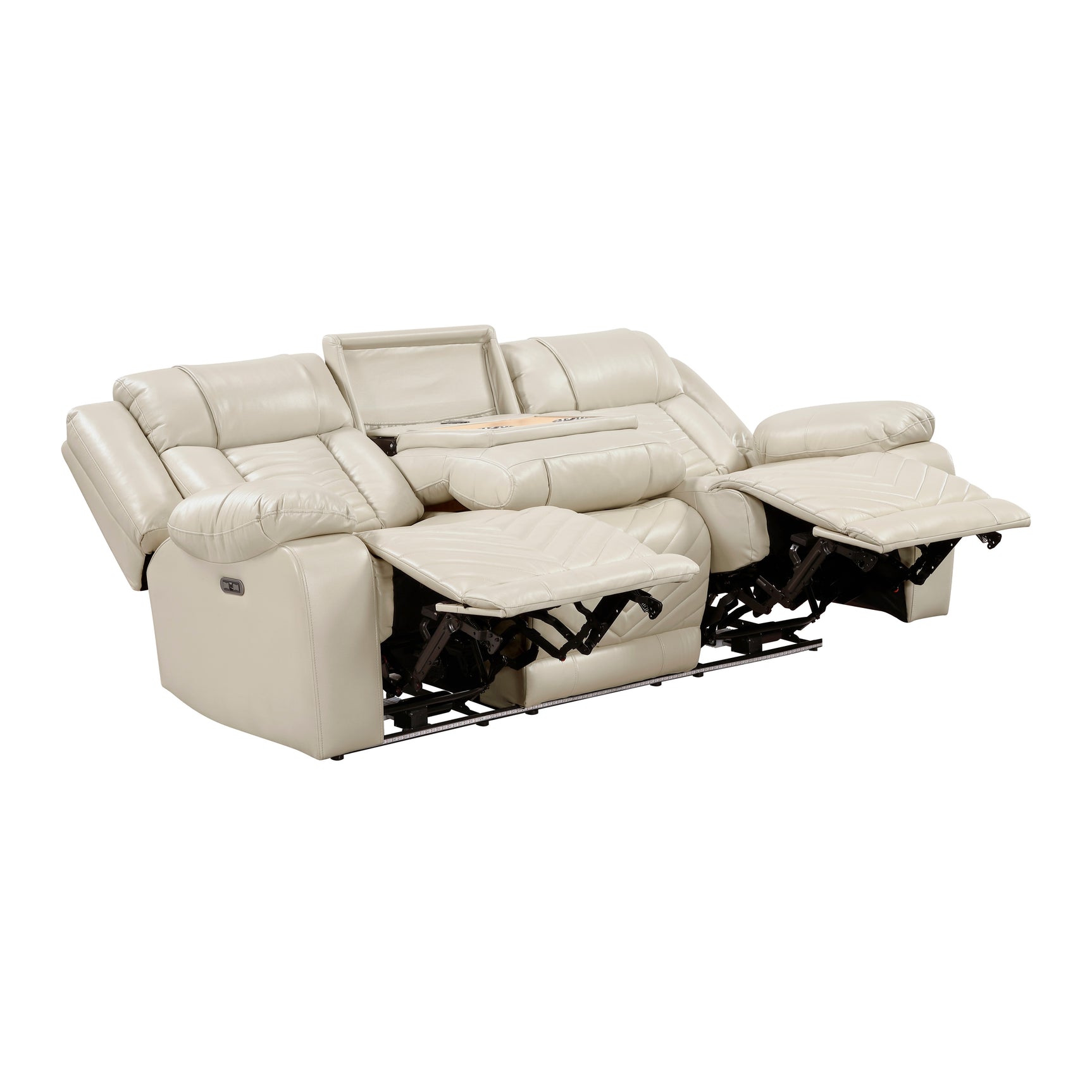 Huron Beige Power Double Reclining Sofa - Ornate Home