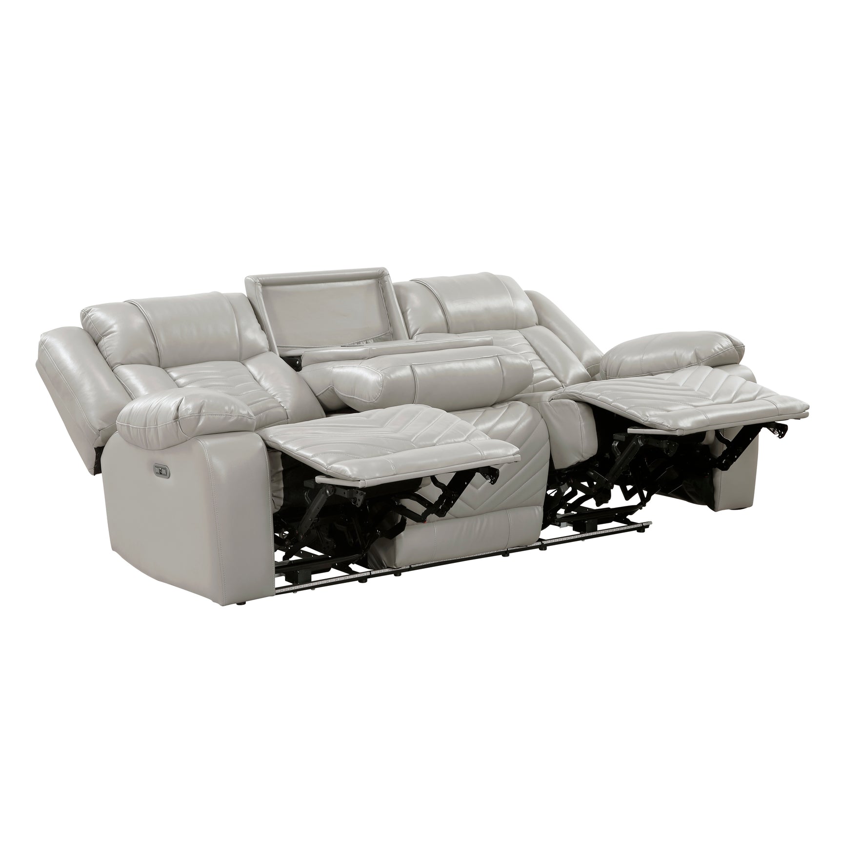 Huron Gray Power Double Reclining Sofa - Ornate Home