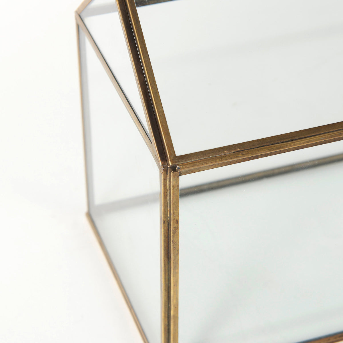 Hutt Gold Glass Terrarium Box - Ornate Home