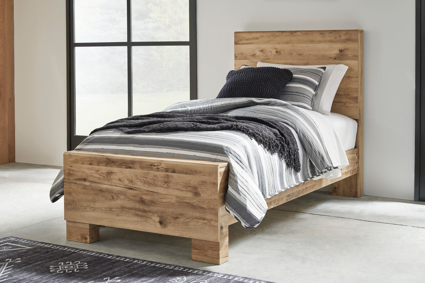 Hyanna Tan Brown 5-Piece Twin Panel Bedroom Set - Ornate Home