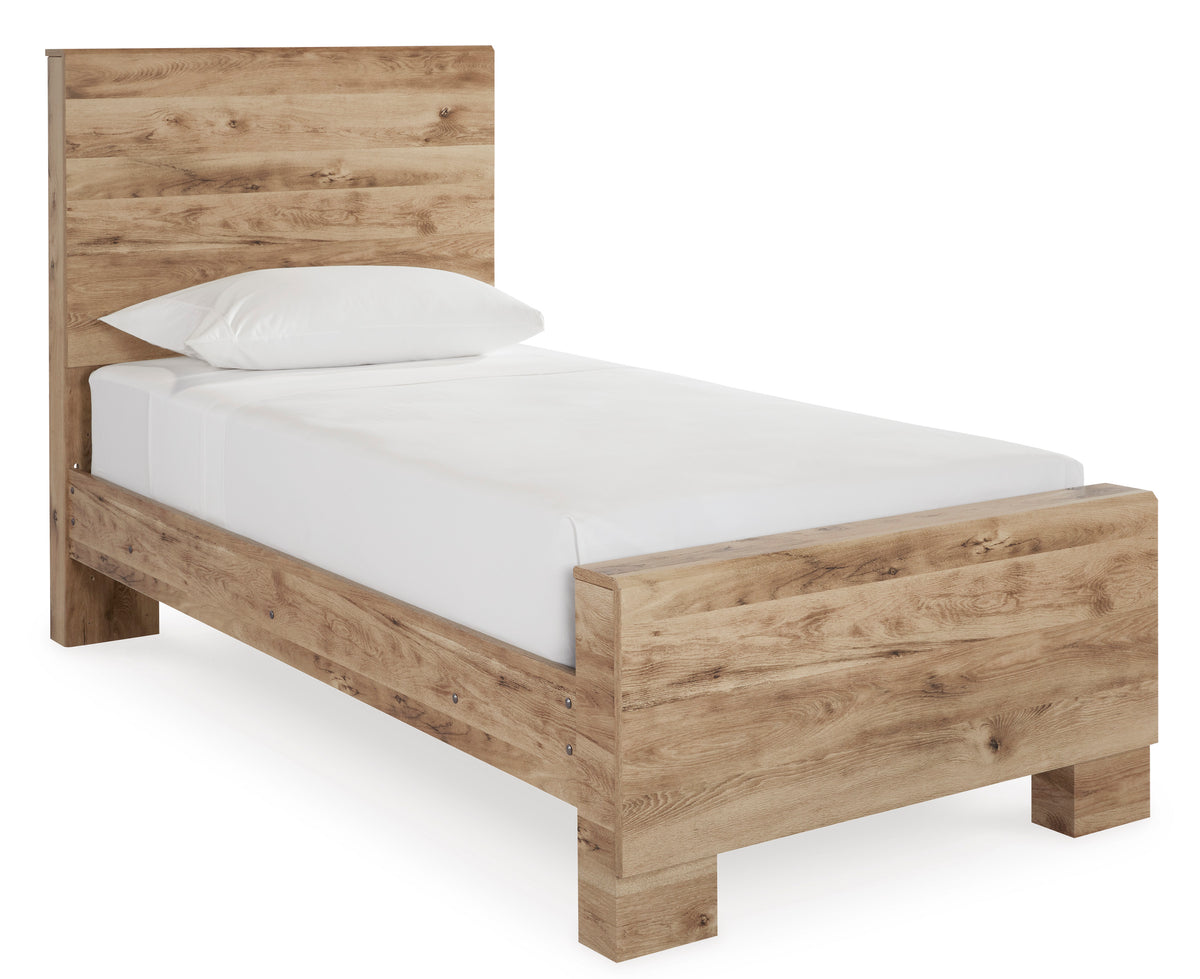Hyanna Tan Brown 5-Piece Twin Panel Bedroom Set w/ 2 NS - Ornate Home