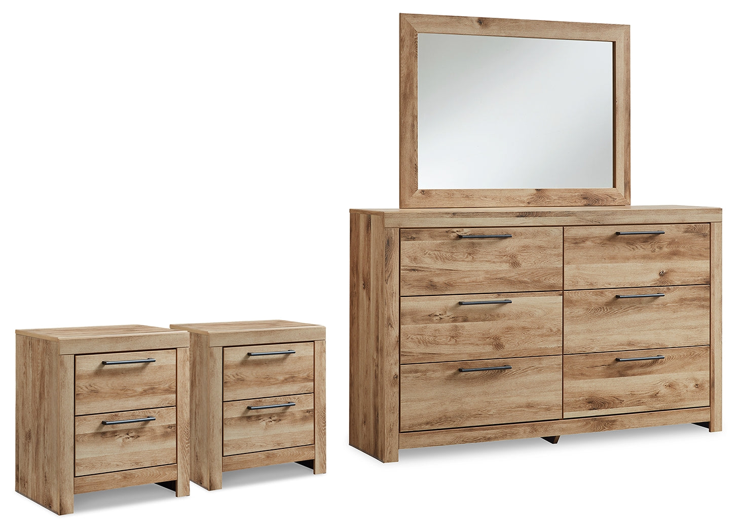 Hyanna Tan Brown Dresser, Mirror and 2 Nightstands (Online Special Price) - Ornate Home