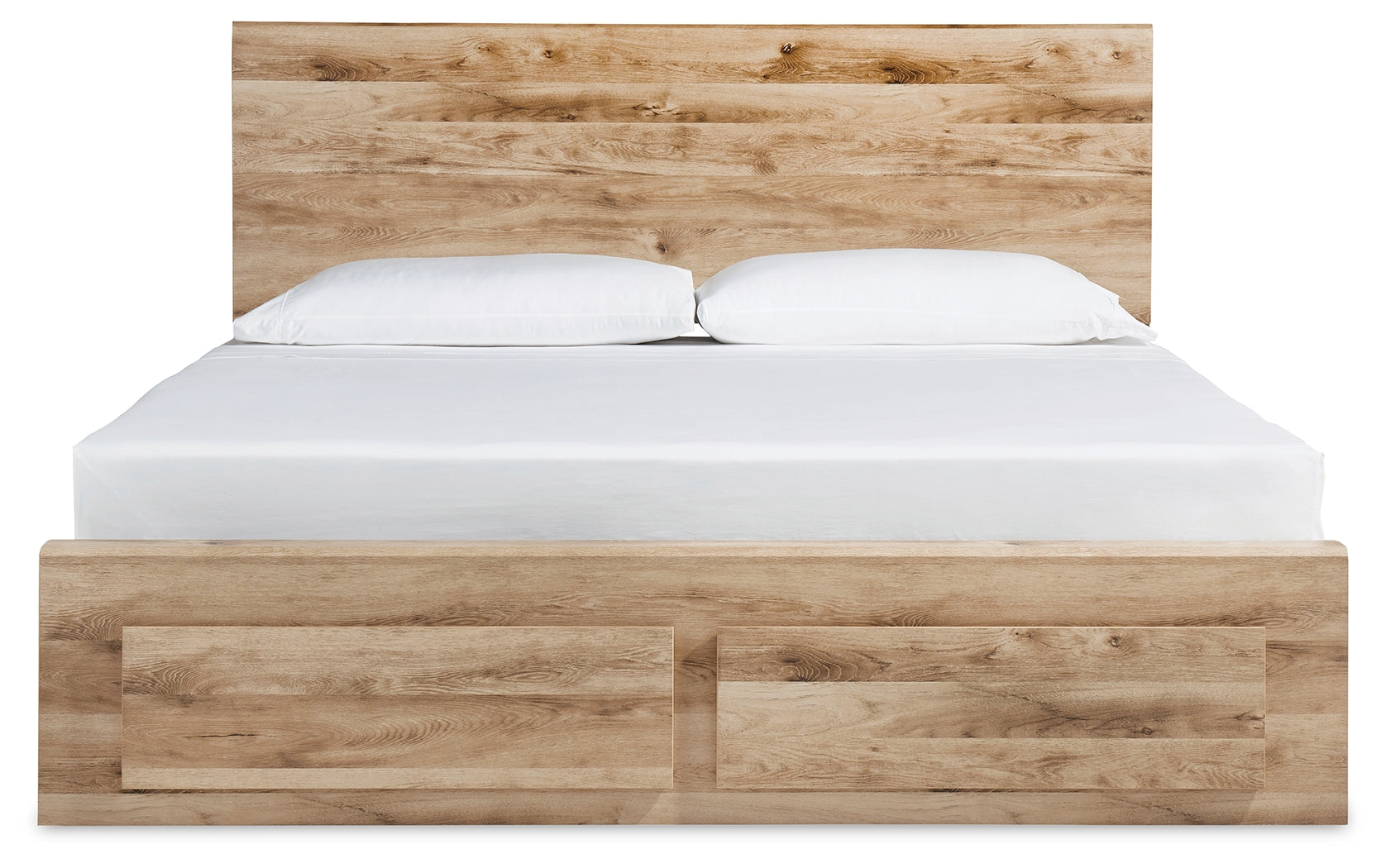 Hyanna Tan Brown King Panel Storage Bed with 2 Under Bed Storage Drawer (Online Special Price) - Ornate Home