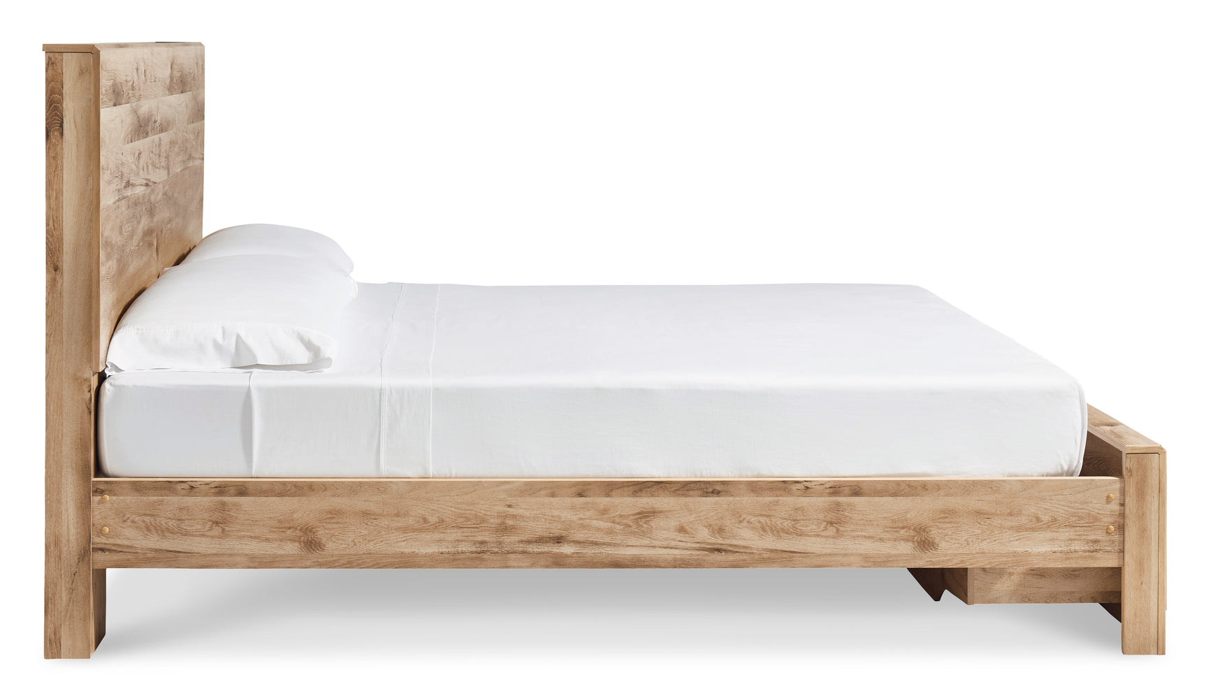 Hyanna Tan Brown Queen Panel Storage Bed w/ Fb Storage, Dresser, Mirror and 2 Nightstands - Ornate Home