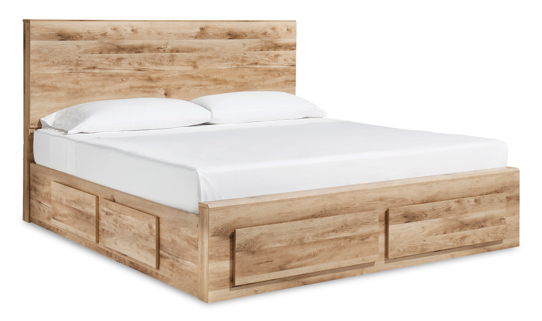 Hyanna Tan Brown Queen Panel Storage Bed w/ Side & Fb Storage, Dresser, Mirror, Chest and 2 Nightstands - Ornate Home