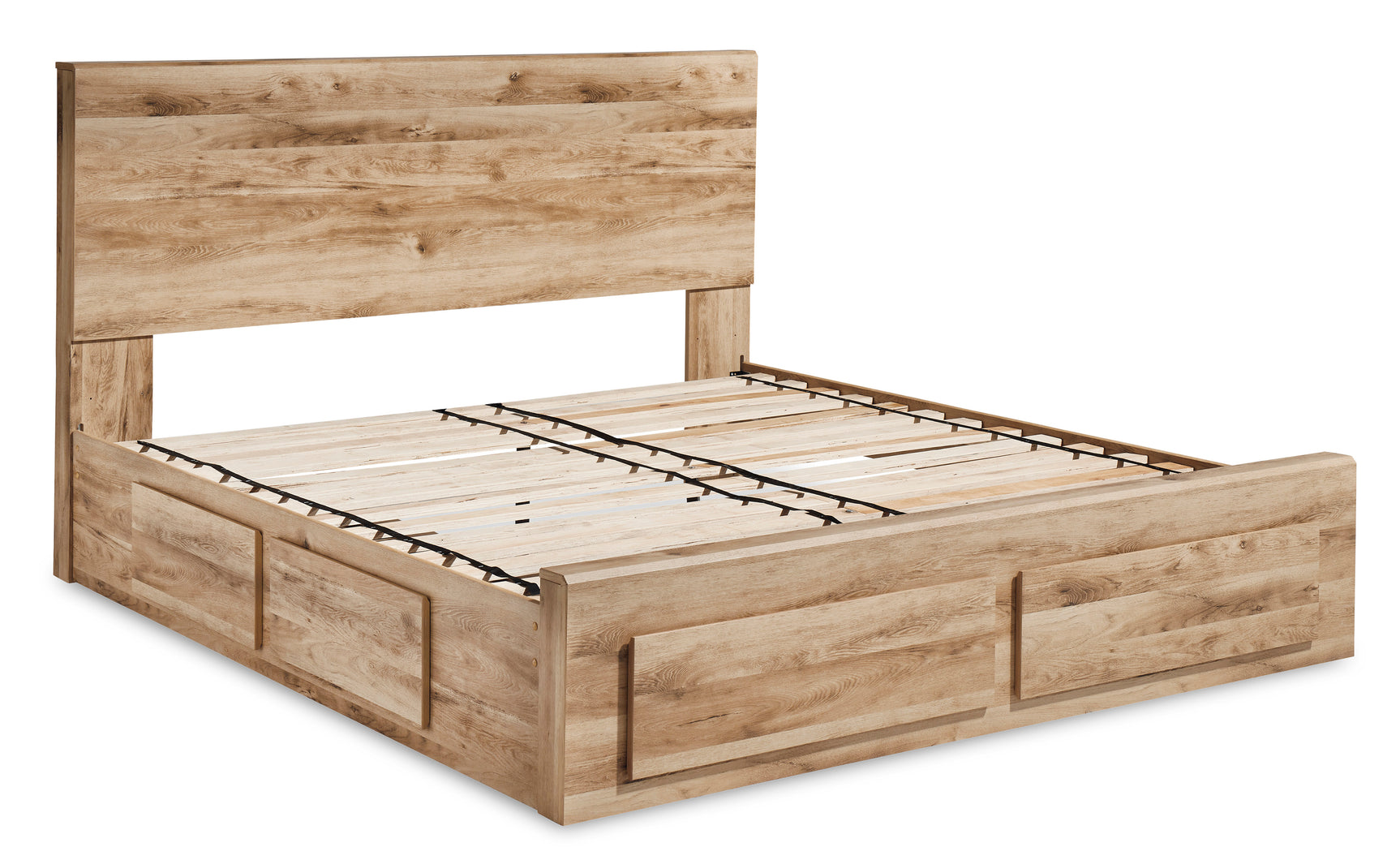 Hyanna Tan Brown Queen Panel Storage Bed w/ Side & Fb Storage, Dresser, Mirror, Chest and 2 Nightstands - Ornate Home