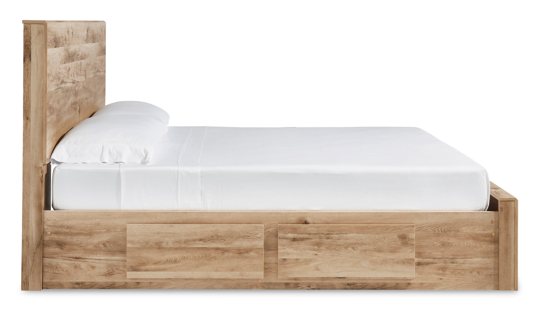 Hyanna Tan Brown Queen Panel Storage Bed w/ Side & Fb Storage, Dresser, Mirror, Chest and 2 Nightstands - Ornate Home
