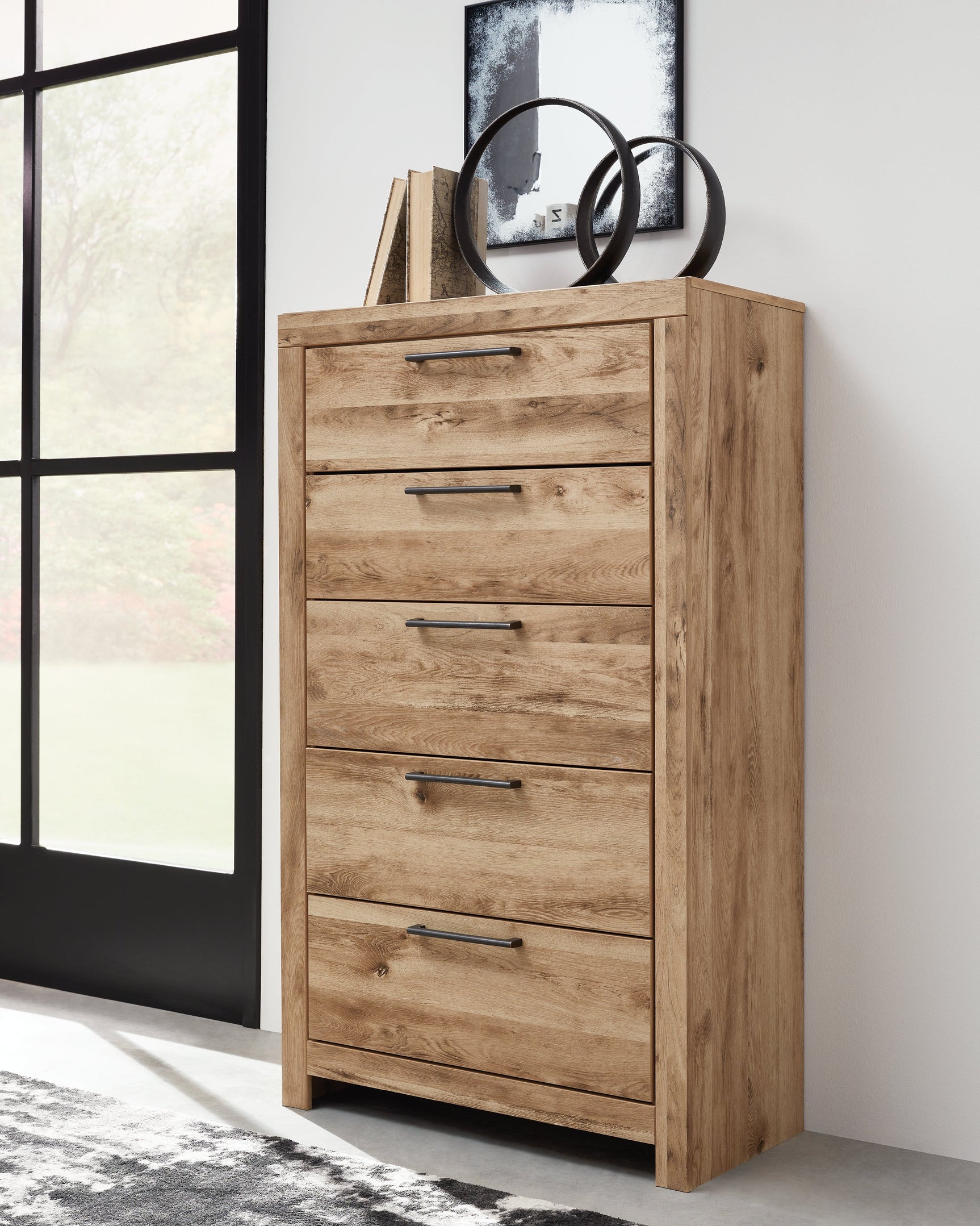 Hyanna Tan Brown Queen Panel Storage Bedroom Set with Chest - Ornate Home