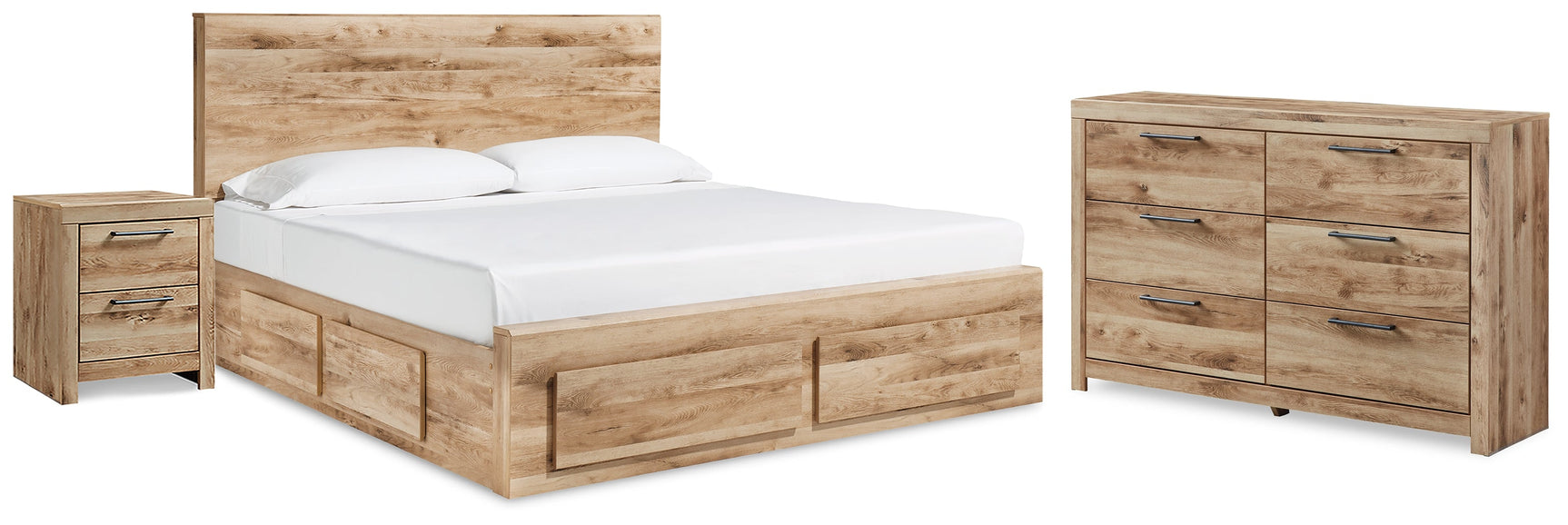 Hyanna Tan Brown Queen Storage Bedroom Set with Dresser and Nightstand (Online Special Price) - Ornate Home