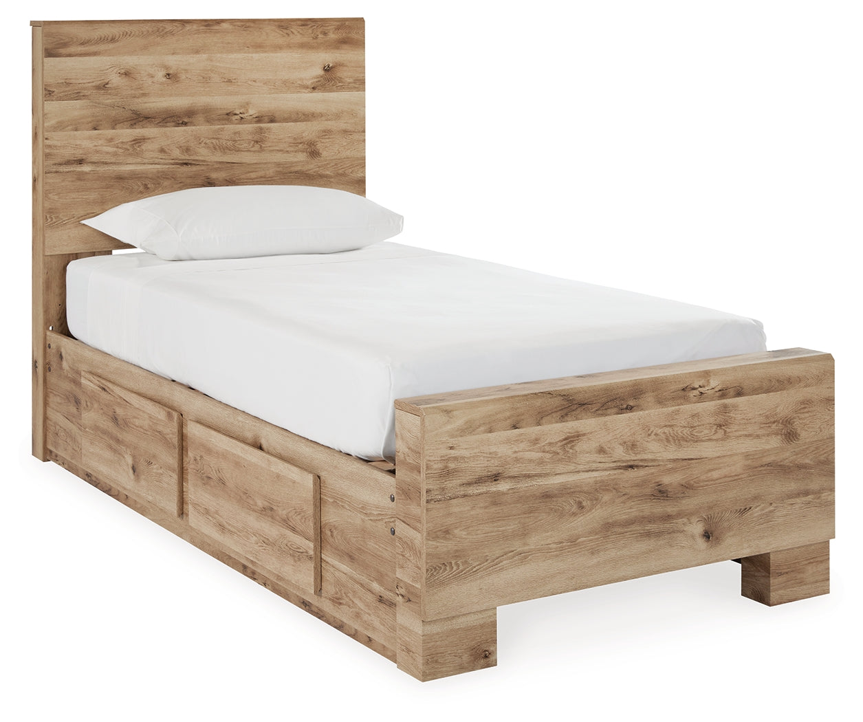 Hyanna Tan Brown Twin Panel Bed with 2 Side Storage (Online Special Price) - Ornate Home