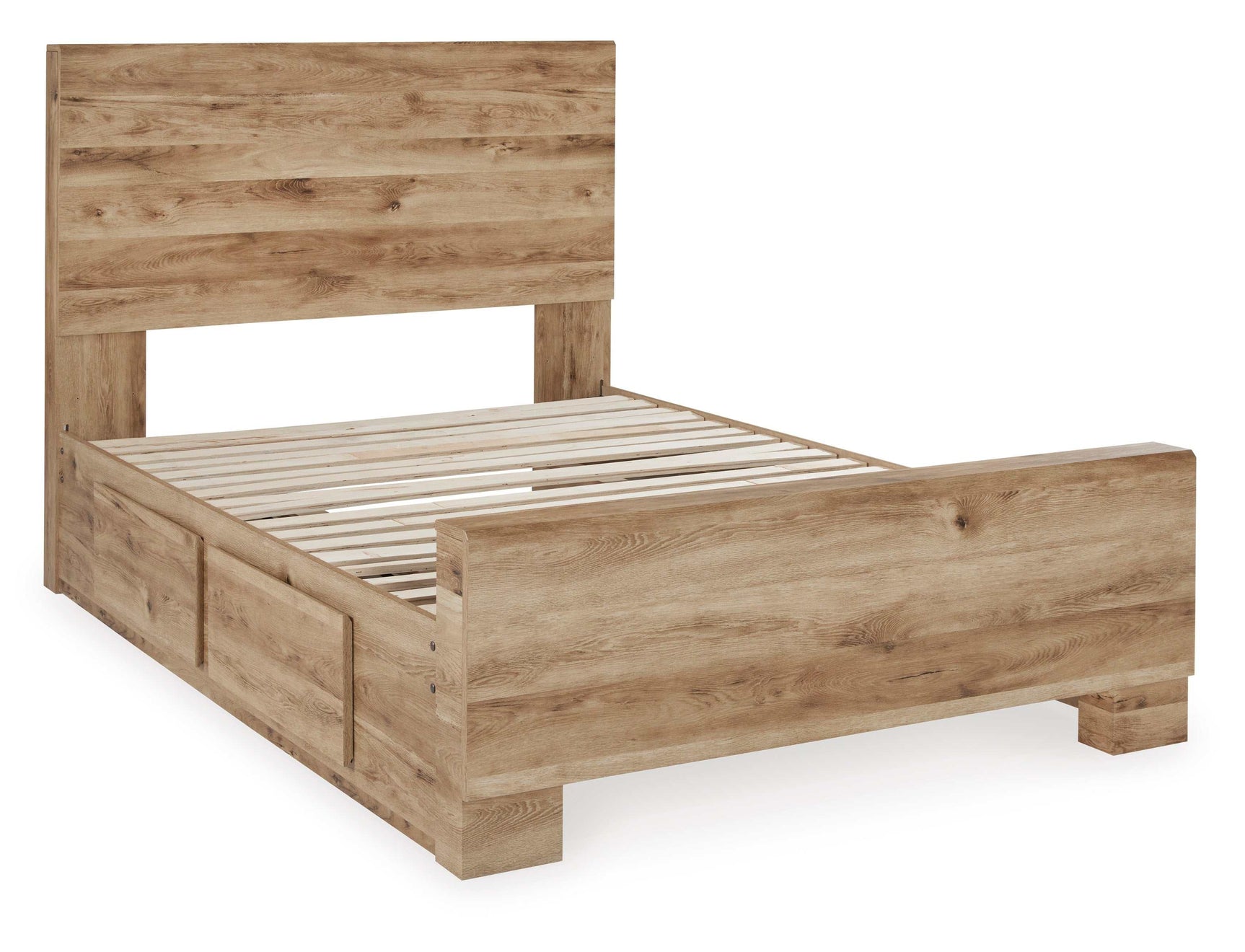 Hyanna Tan Brown Youth Full Youth Panel Bed with 1 Side Storage (Online Special Price) - Ornate Home