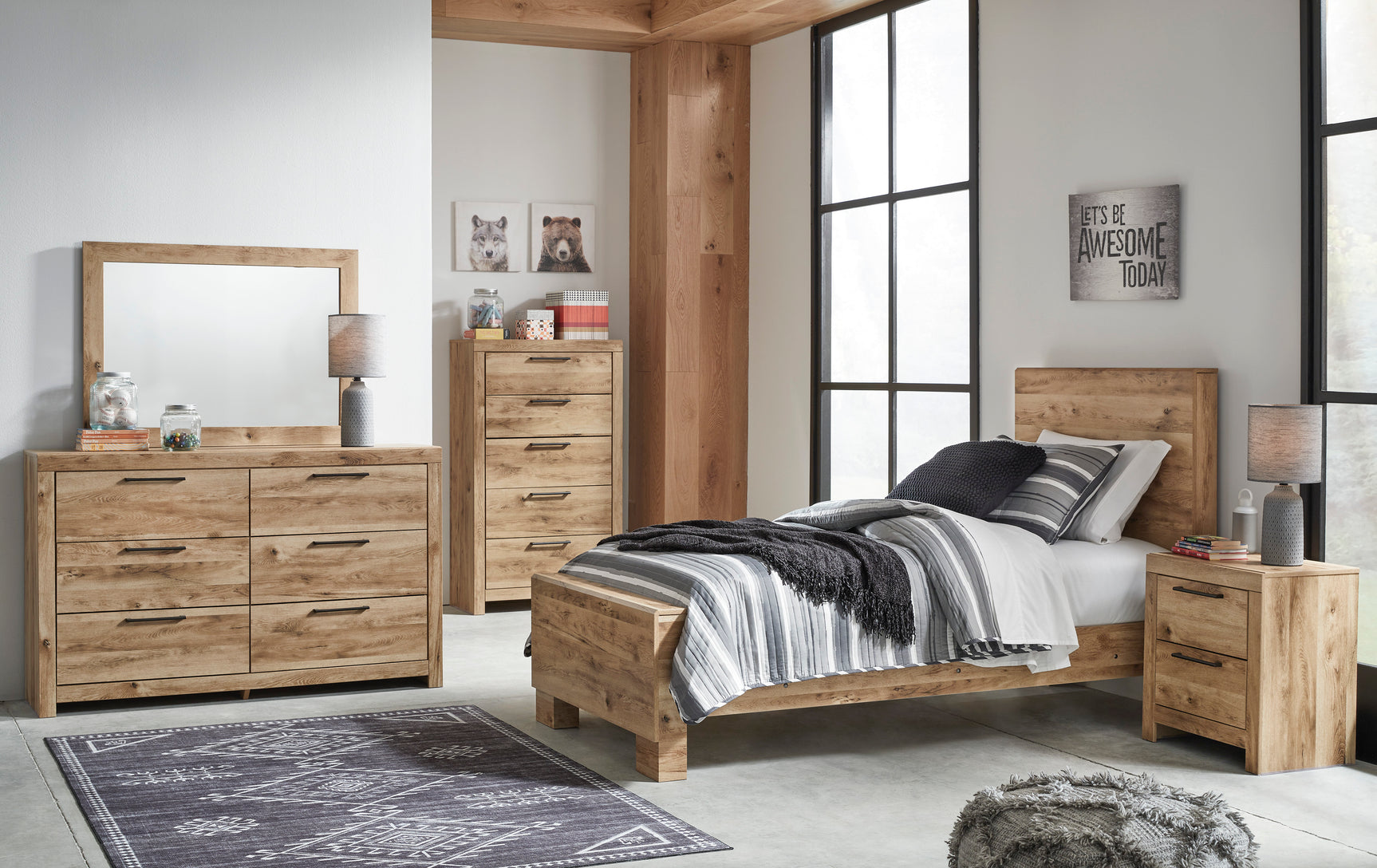Hyanna Tan Brown Youth Panel Youth Bed - Ornate Home