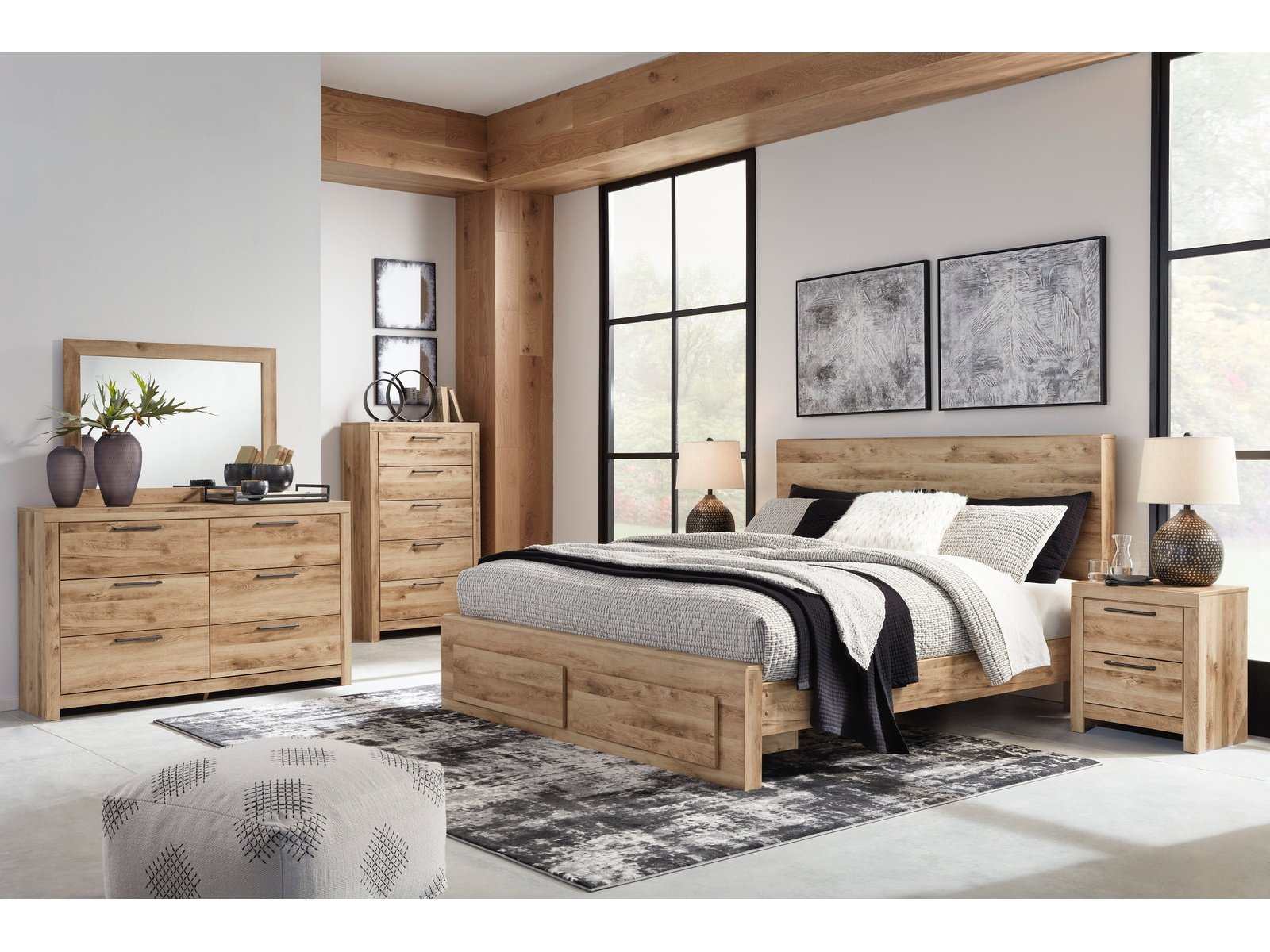 Hyanna Tan King Storage Bedroom Set / 5pc (Online Special Price) - Ornate Home