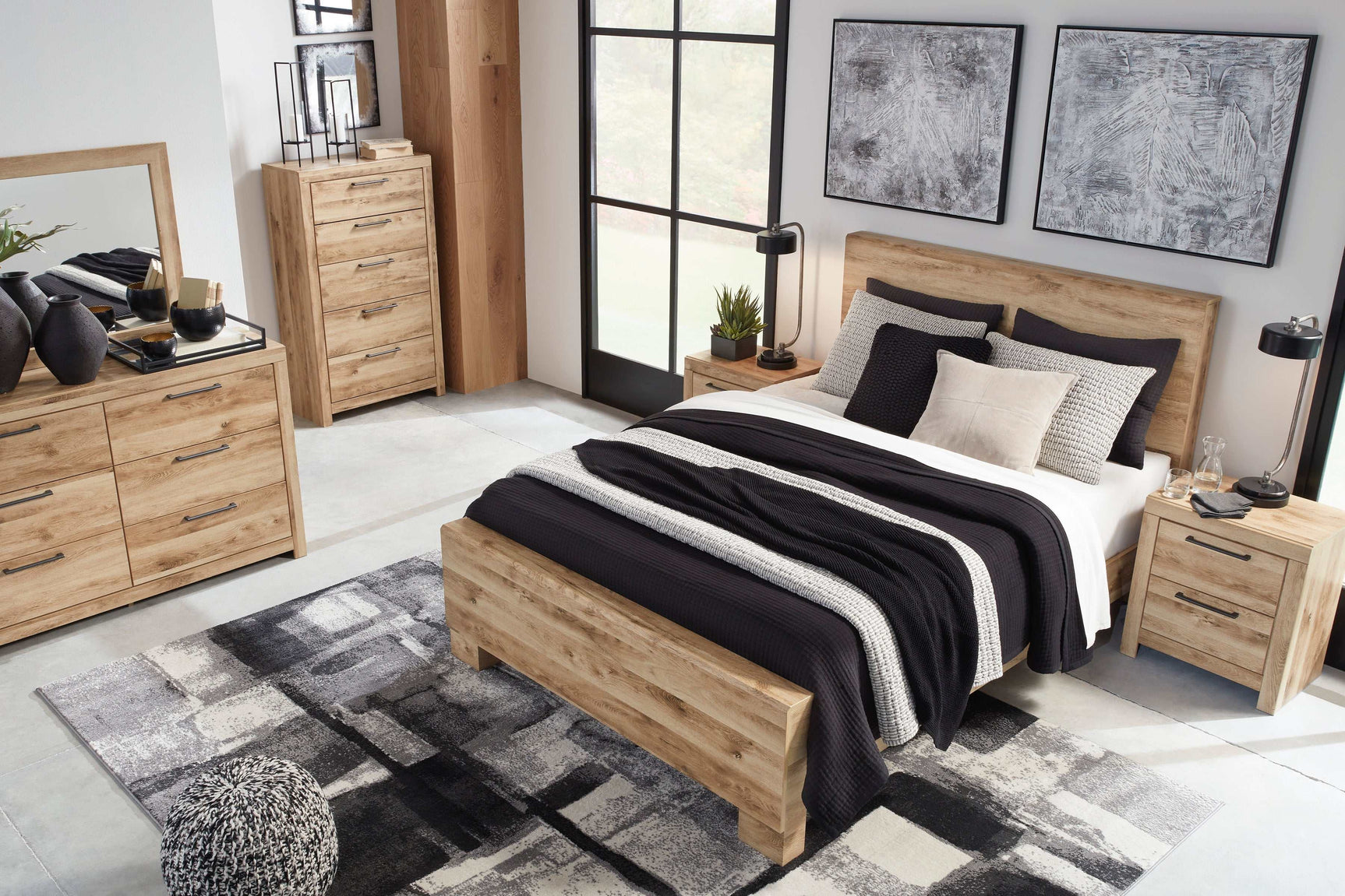 Hyanna Tan Queen Panel Bedroom Set / 4pc (Online Special Price) - Ornate Home