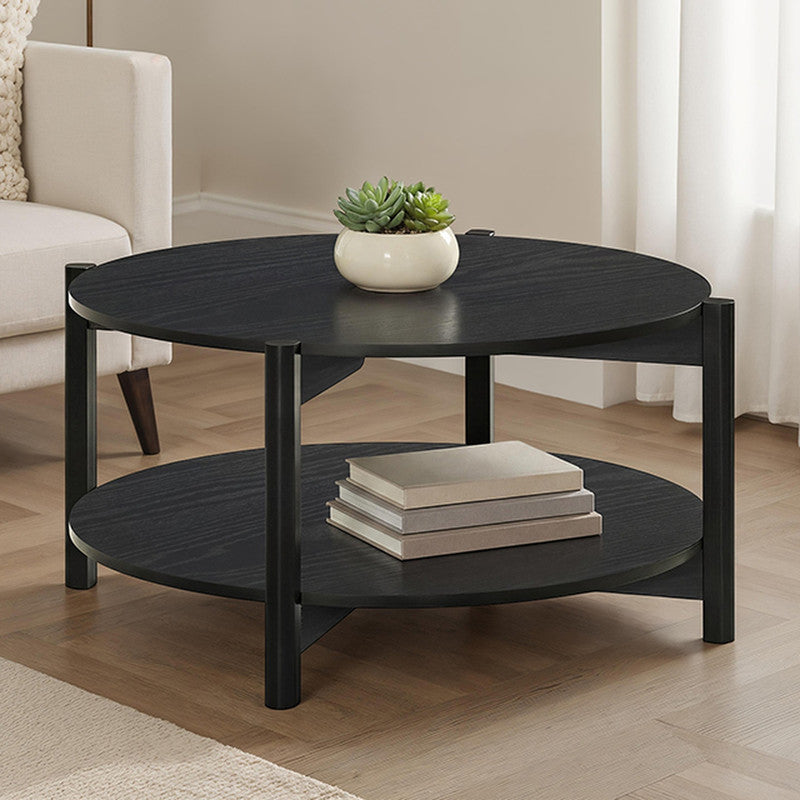 Hyde Black Round Coffee Table - Ornate Home