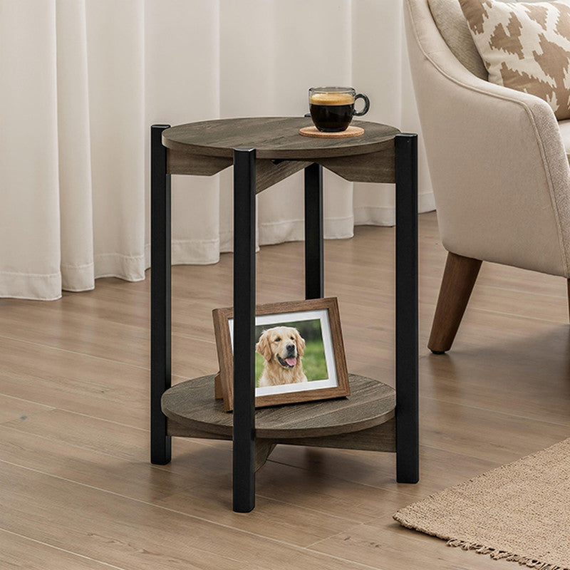 Hyde Dark Gray Round End Table - Ornate Home