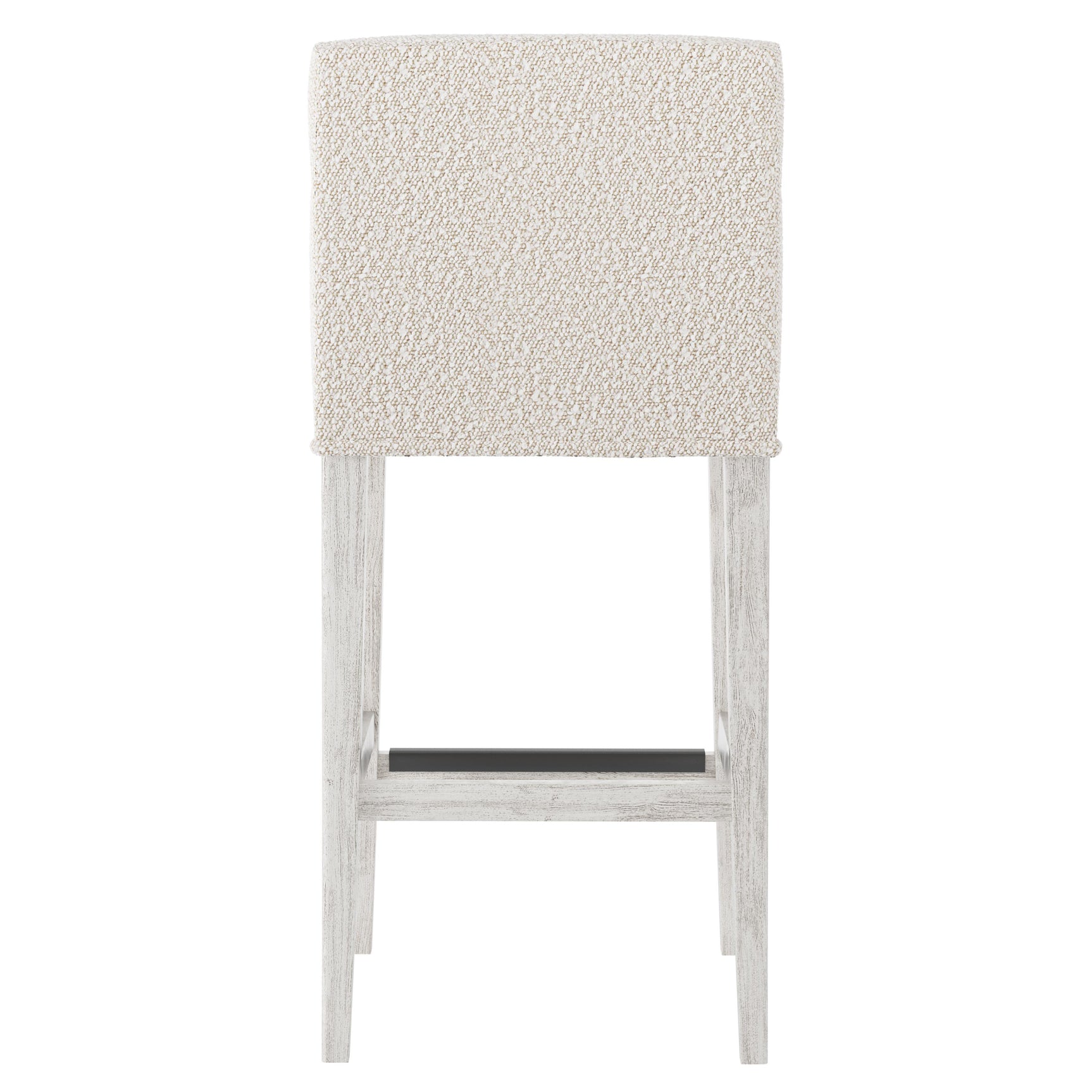 Hyde Glacier White/White/Cream Fabric Bar Stool - Ornate Home