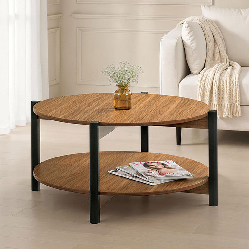 Hyde Walnut Round Coffee Table - Ornate Home