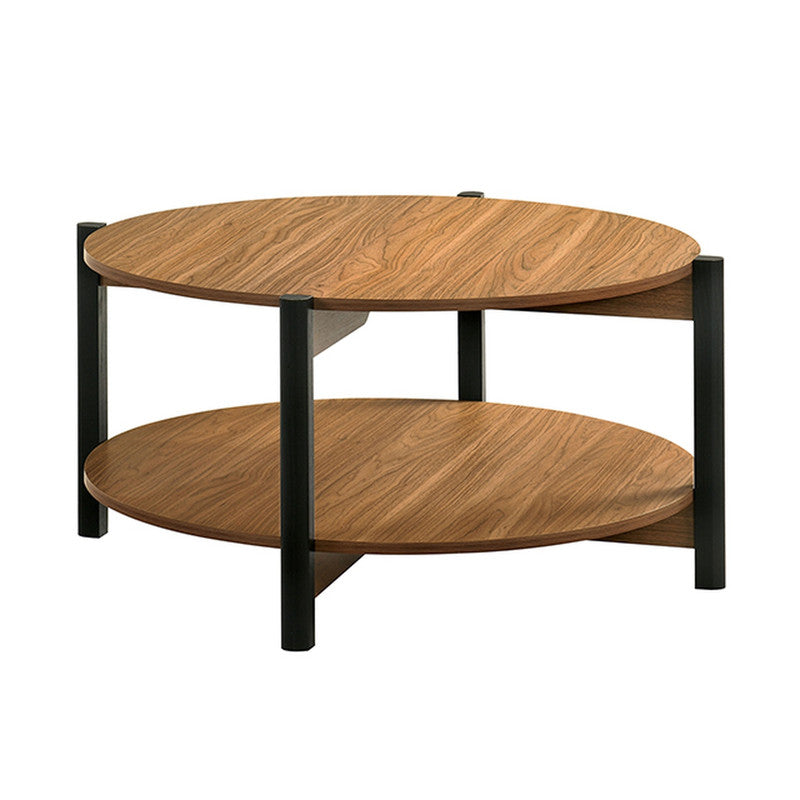 Hyde Walnut Round Coffee Table - Ornate Home