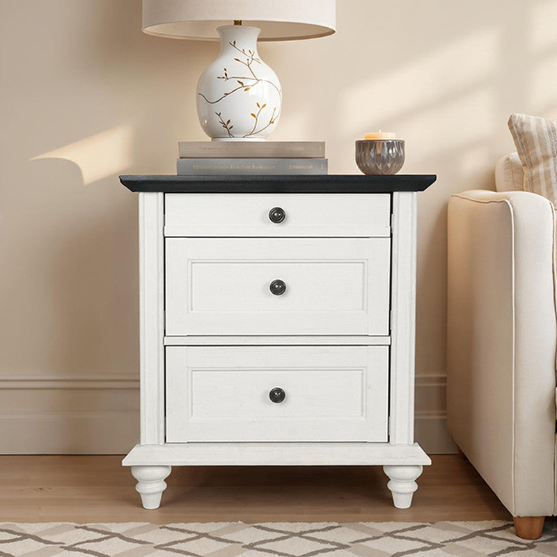 Hyde White/Black Nightstand - Ornate Home
