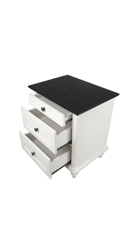 Hyde White/Black Nightstand - Ornate Home