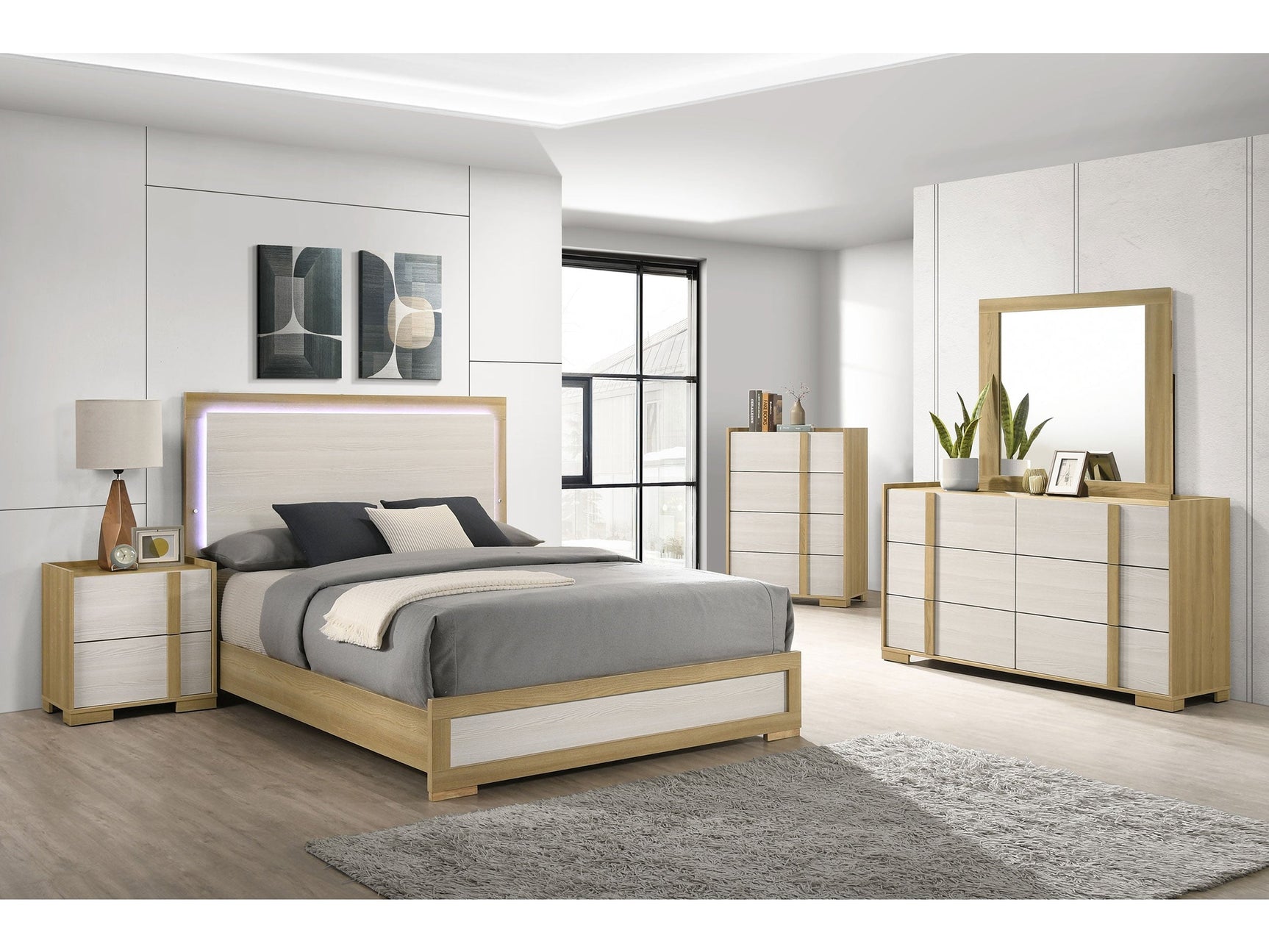 Hyland Natural 5-piece Eastern King Bedroom Set - Ornate Home