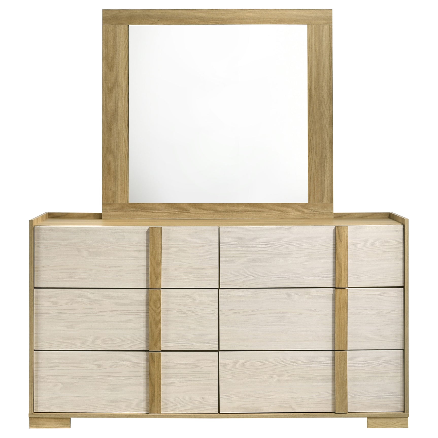 Hyland Natural/White Dresser with Mirror - Ornate Home