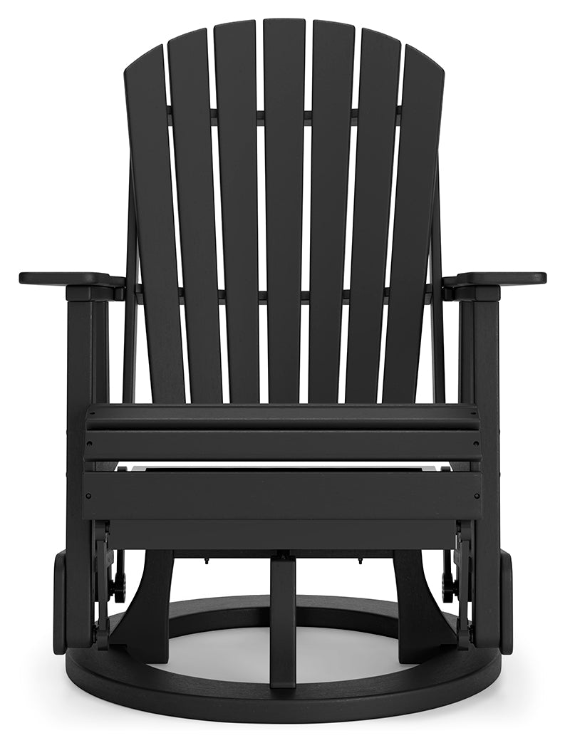 Hyland wave Black Outdoor Swivel Glider Chair - Ornate Home