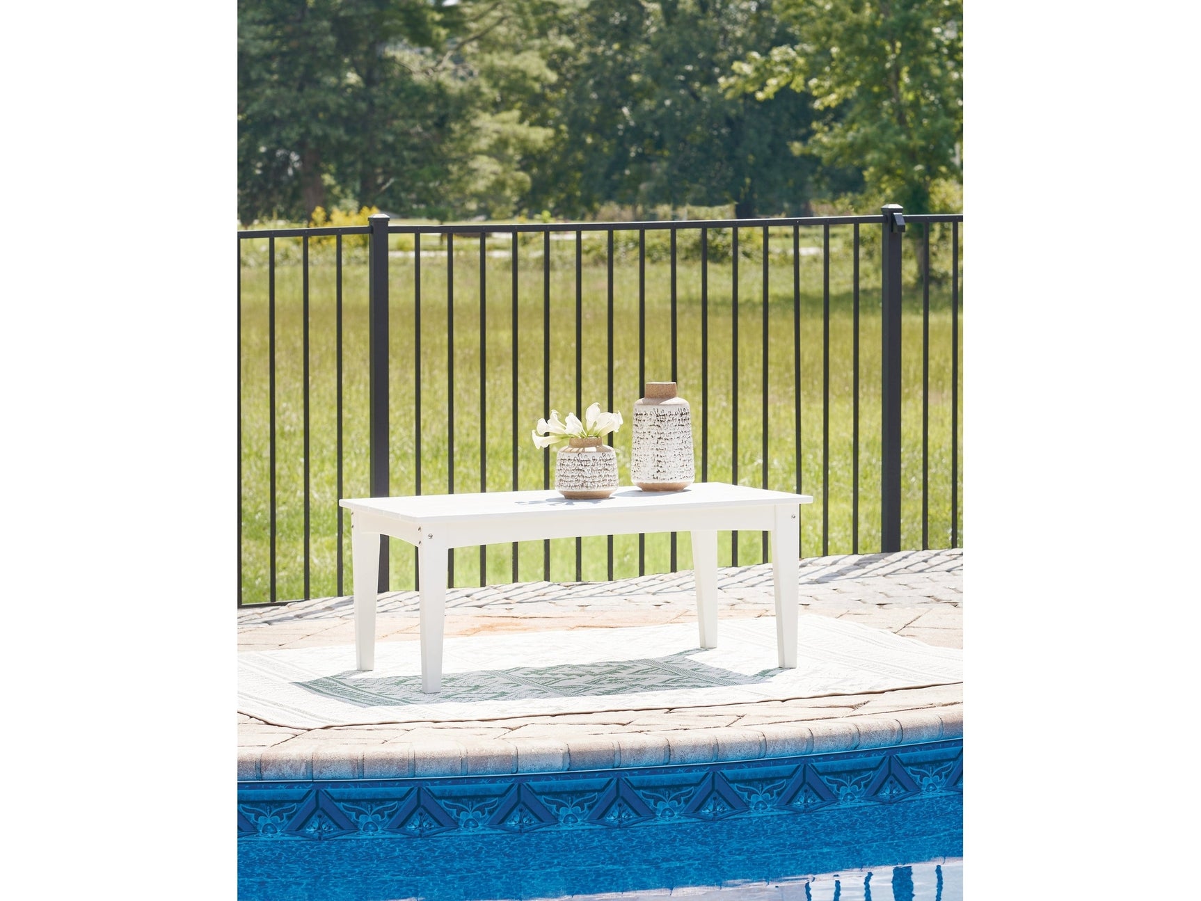 Hyland wave White Outdoor Coffee Table - Ornate Home