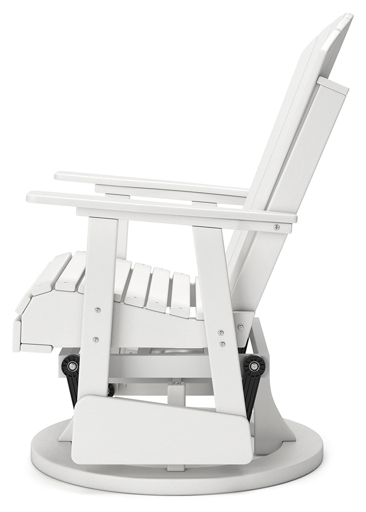 Hyland wave White Outdoor Swivel Glider Chair - Ornate Home