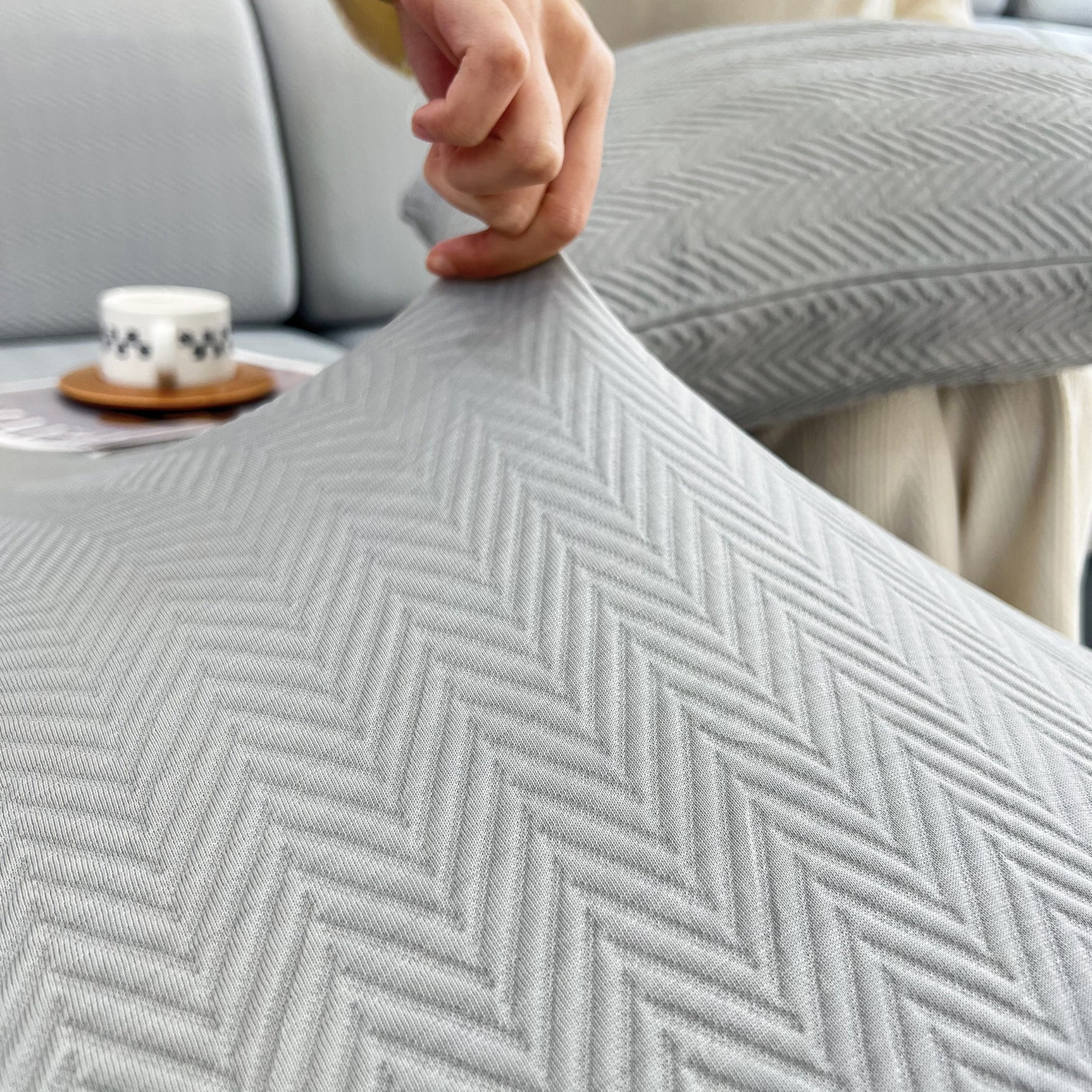 Cooling Stretchy Replacement Couch Cushion Covers for Sectional, Individual Couch Seat Cushion Covers