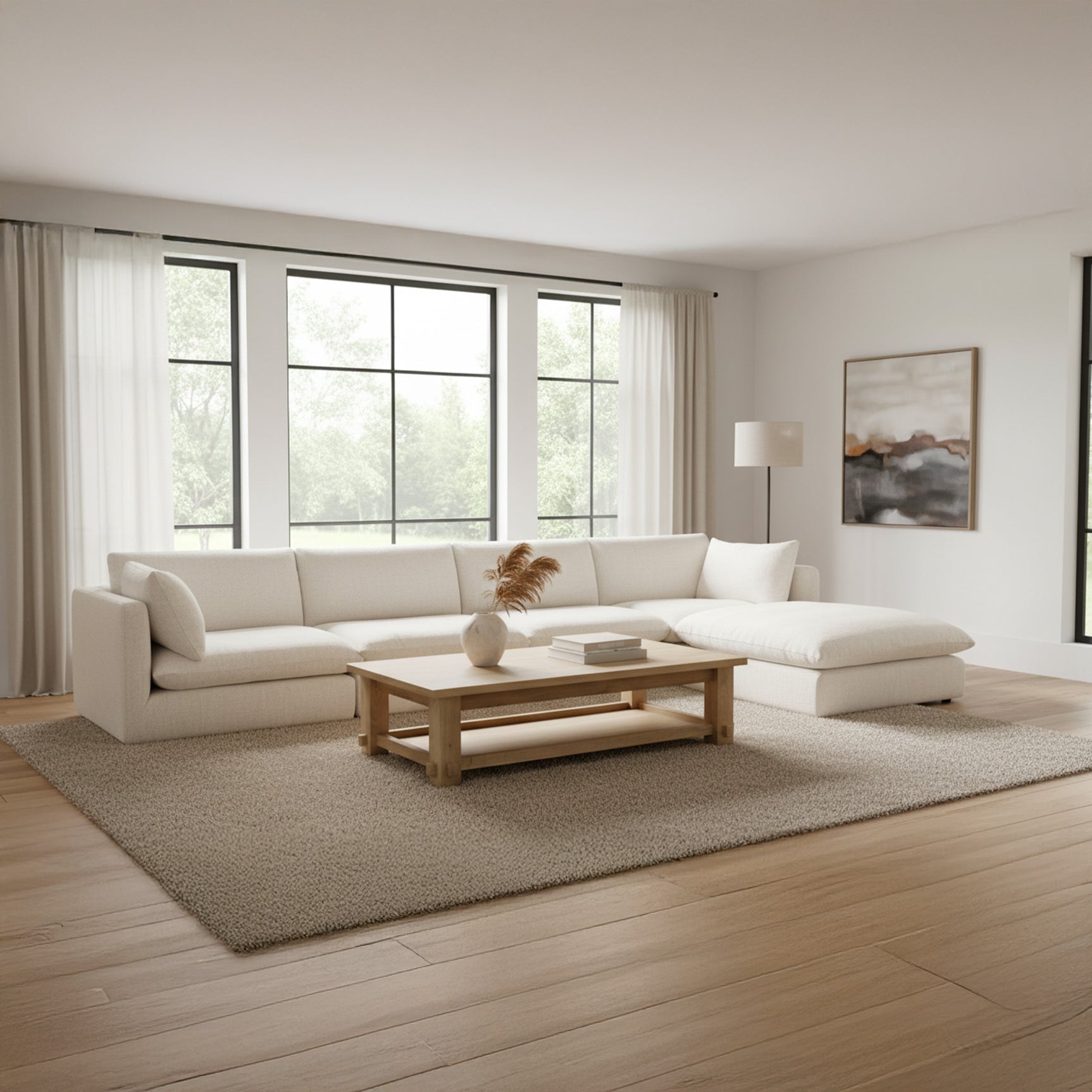 Townes Flecked Ecru Lounge Modular Sectional