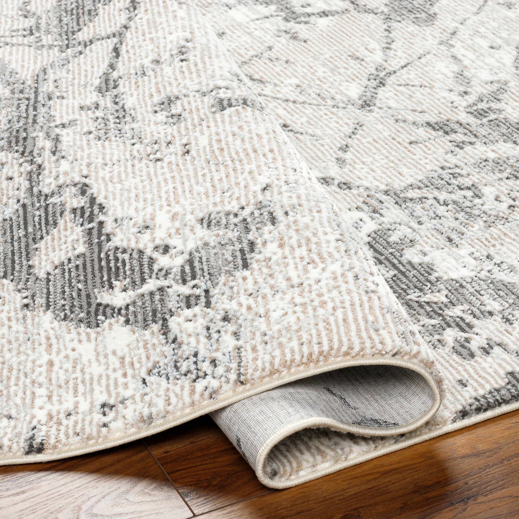 Ianto Gray Marble Washable Area Rug - Ornate Home