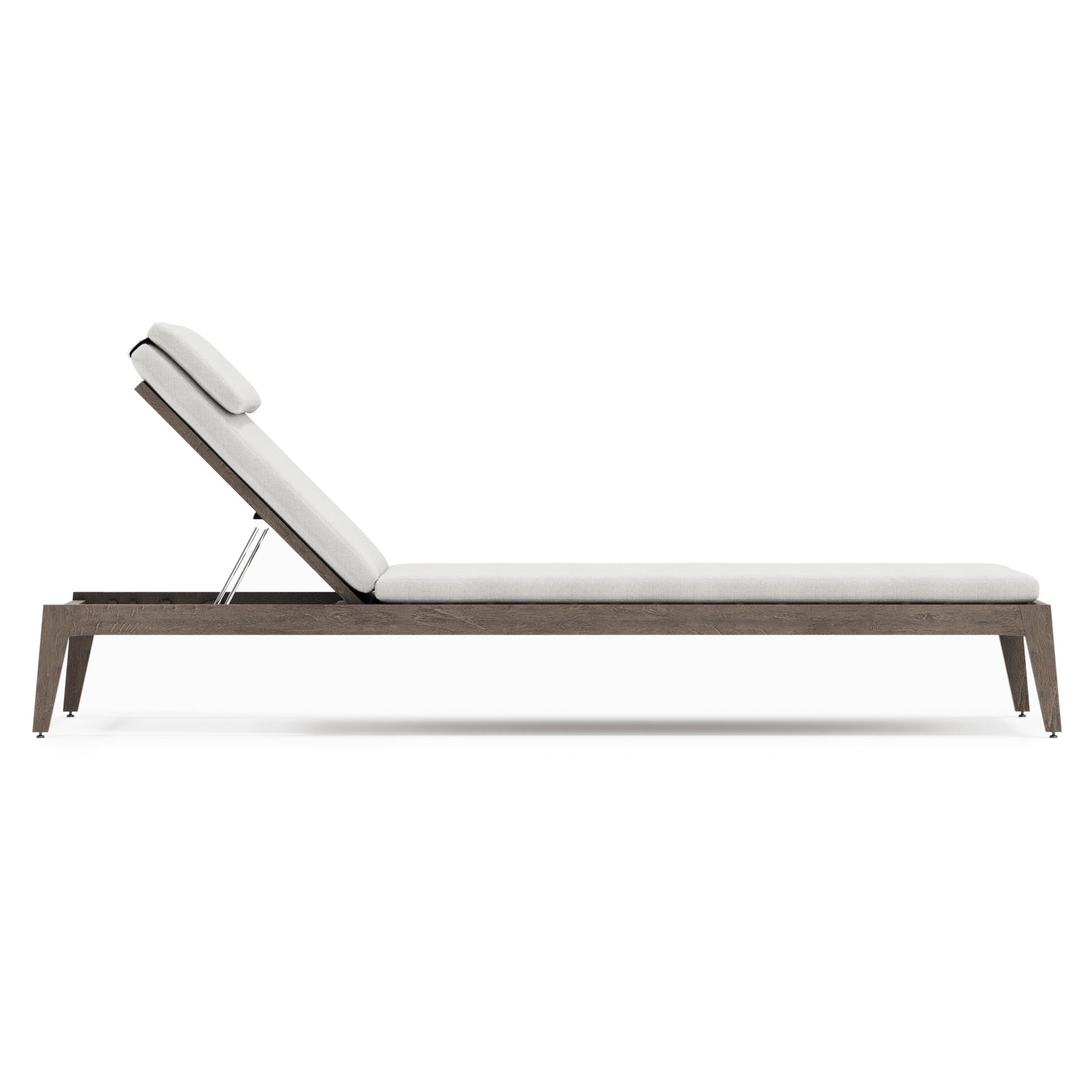 Ibiza Weathered Teak/Pebble/Cream Outdoor Chaise - Ornate Home