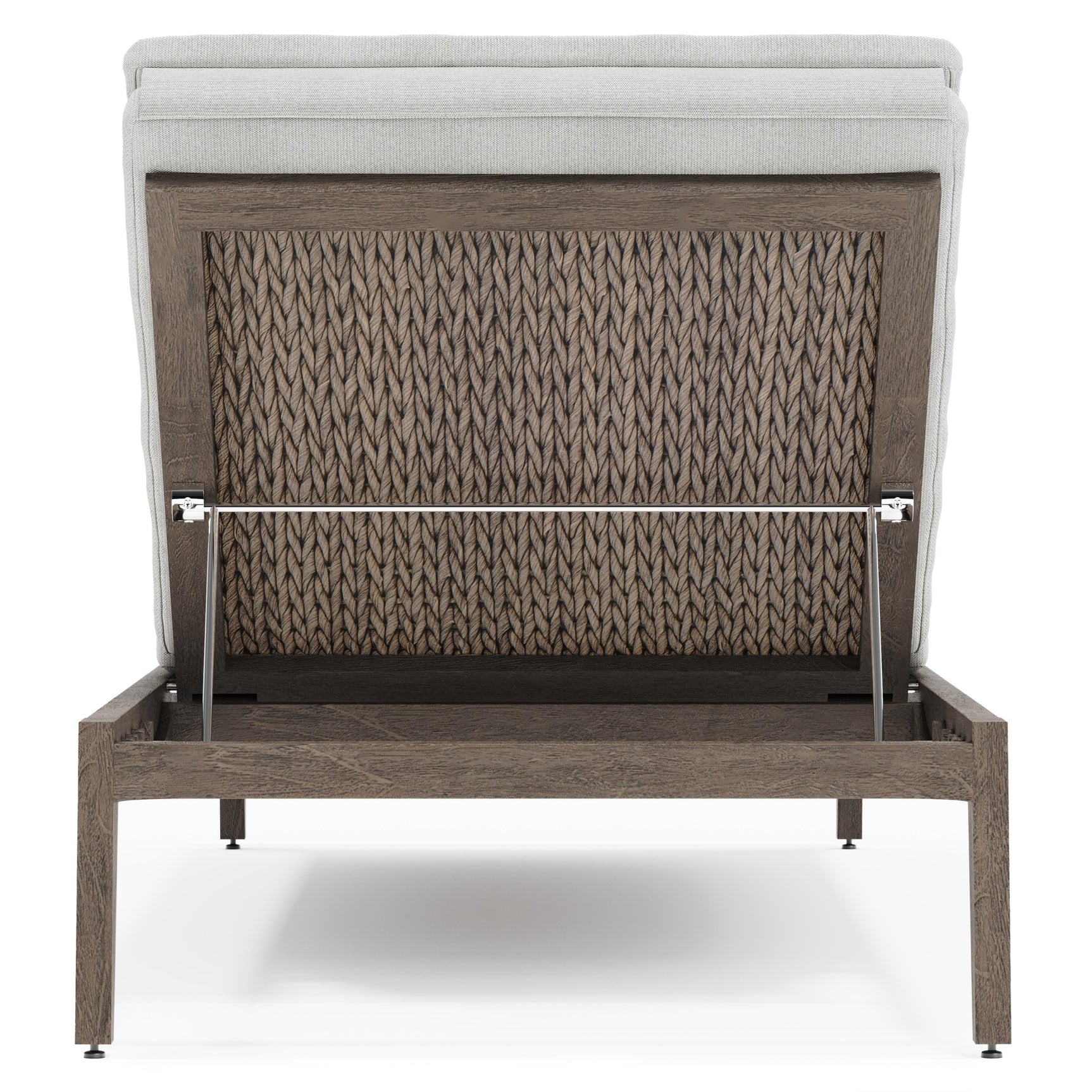 Ibiza Weathered Teak/Pebble/Cream Outdoor Chaise - Ornate Home