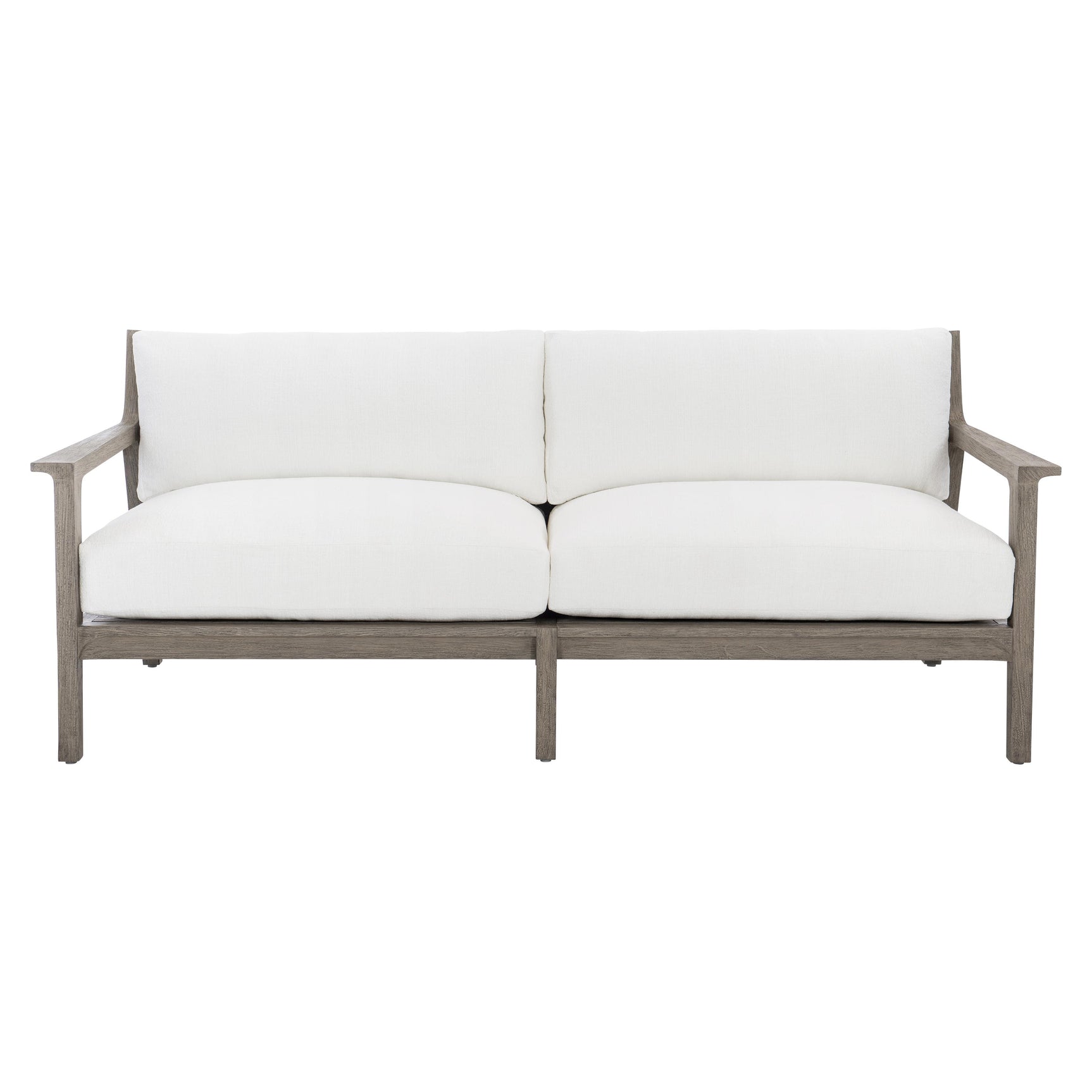 Ibiza Weathered Teak/Pebble/White/Cream Outdoor Sofa - Ornate Home