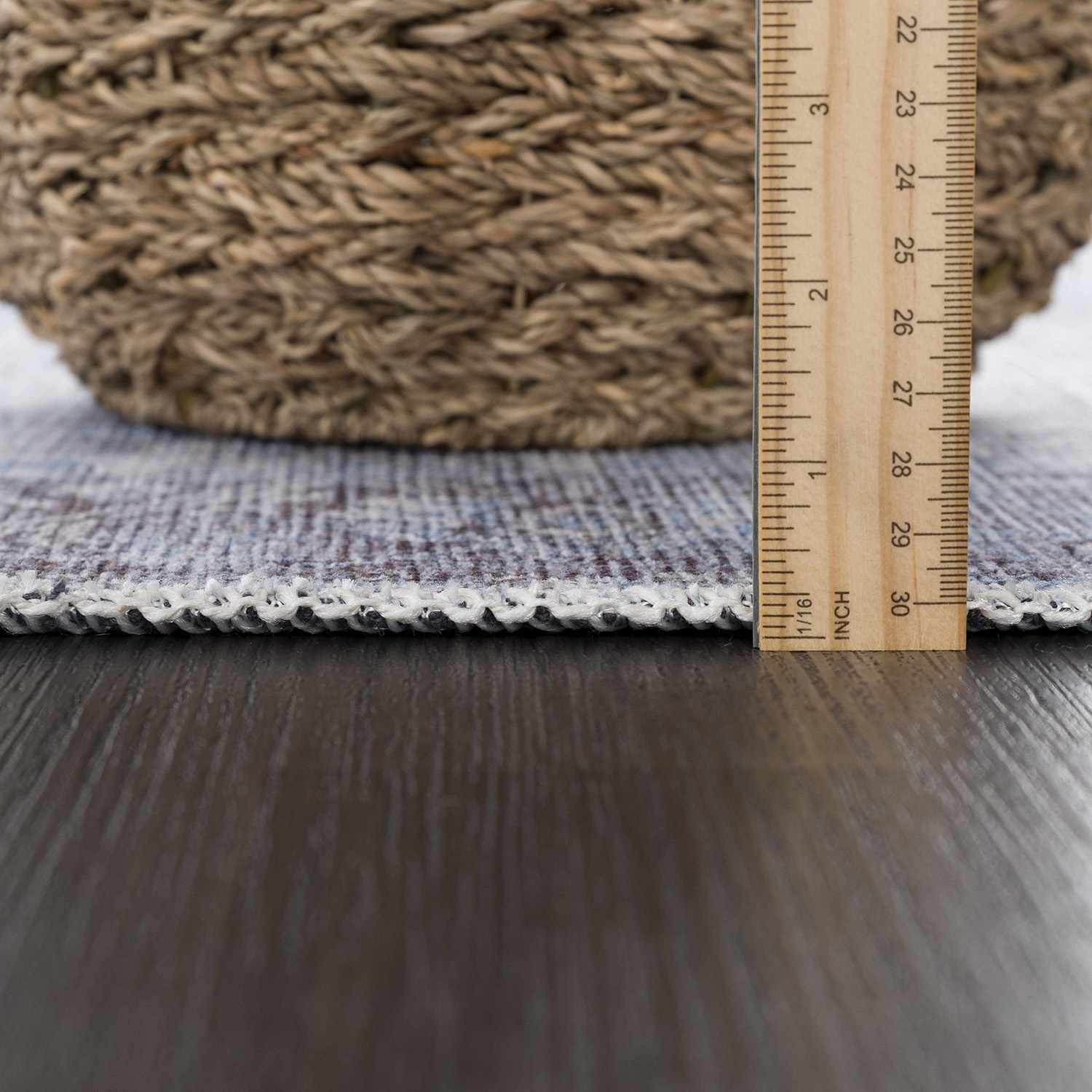 Ice Blue Flat Pile Washable Rug - Clearance - Ornate Home