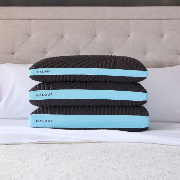 Ice Cloud + Omniphase Black/Blue King High Loft Pillow - Ornate Home