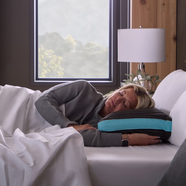 Ice Cloud + Omniphase Black/Blue King High Loft Pillow - Ornate Home