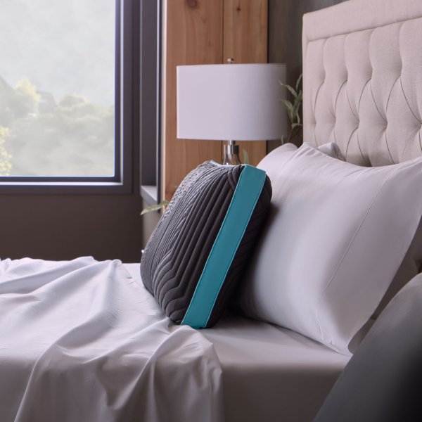 Ice Cloud + Omniphase Black/Blue King High Loft Pillow - Ornate Home