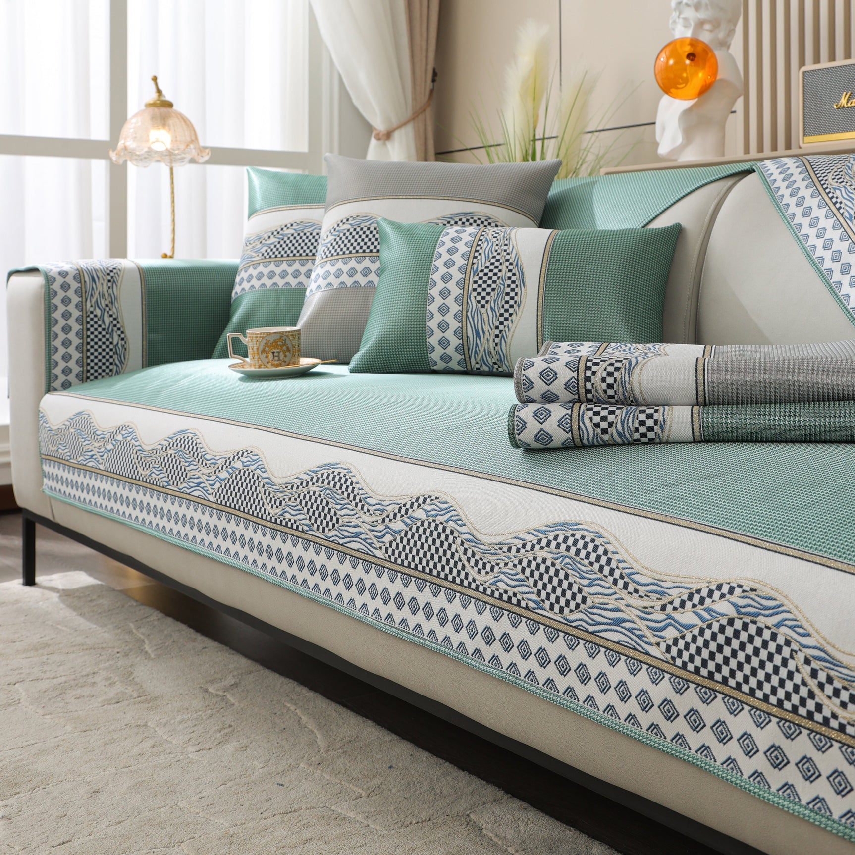 Ice Silk Sofa Cover Non-Slip Slipcover Sofa Cushion Covers Couch Protector for Pets - Ornate Home