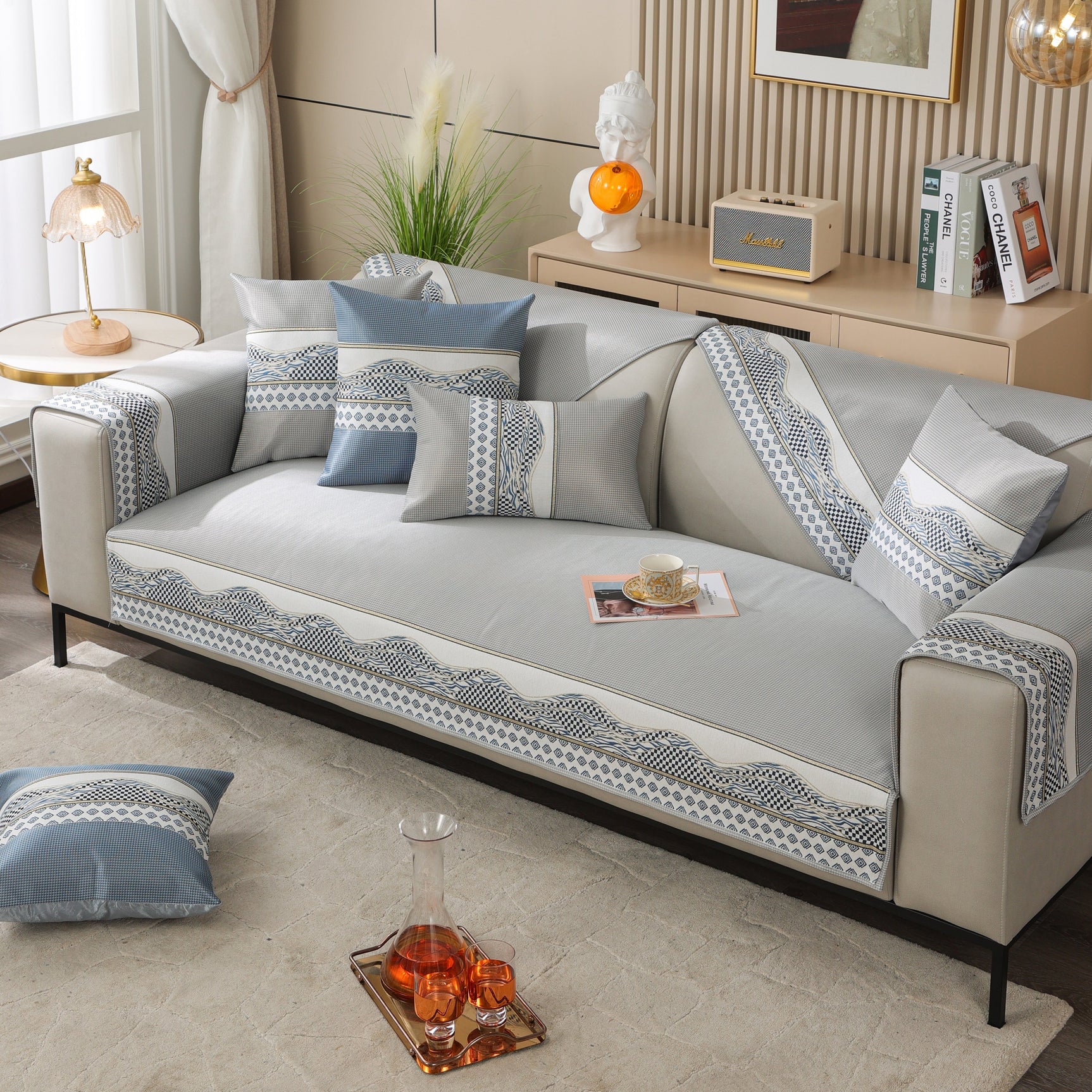 Ice Silk Sofa Cover Non-Slip Slipcover Sofa Cushion Covers Couch Protector for Pets - Ornate Home