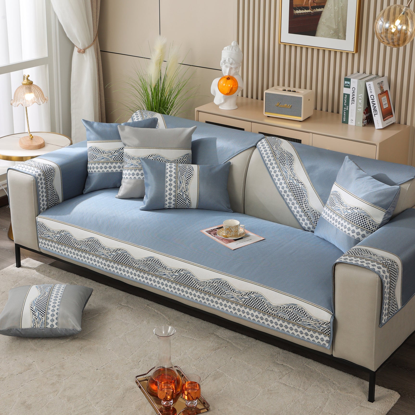 Ice Silk Sofa Cover Non-Slip Slipcover Sofa Cushion Covers Couch Protector for Pets - Ornate Home