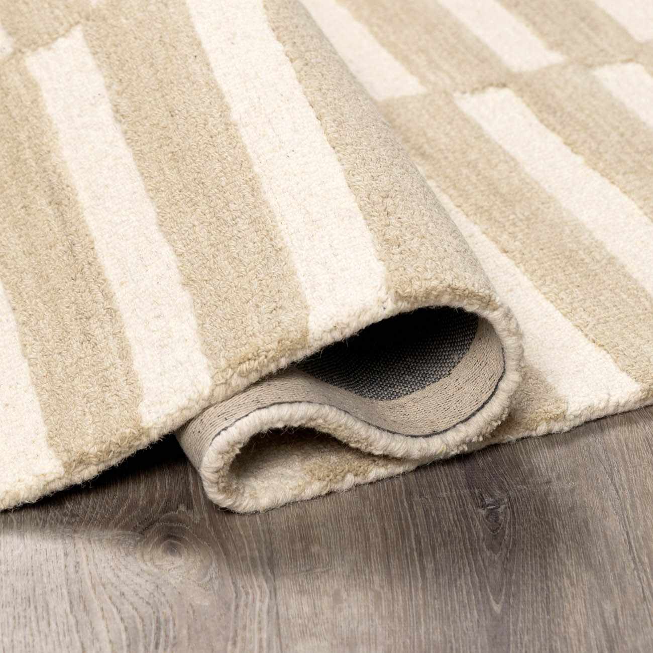 Idaho Broken-Striped Beige Area Rug | Our PNW Home X Livabliss - Ornate Home