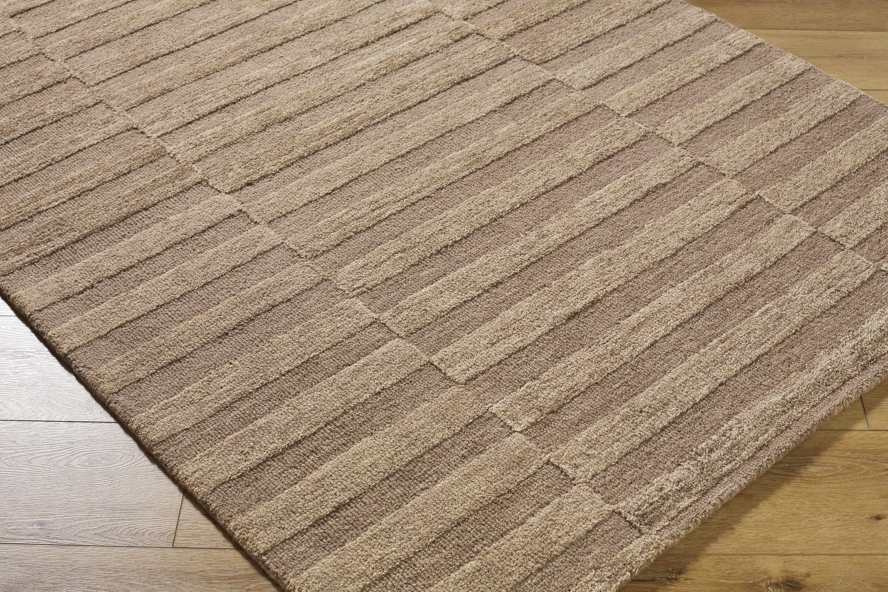 Idaho Broken-Striped Brown Area Rug - Ornate Home