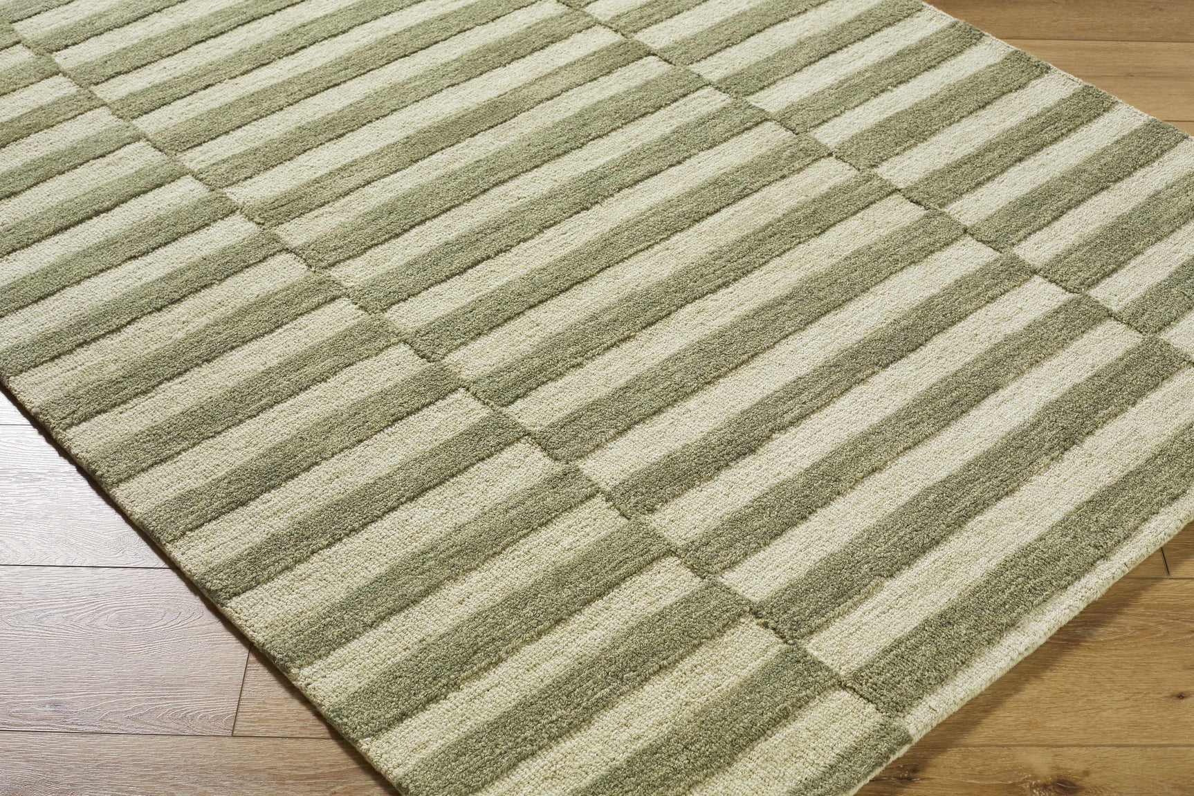 Idaho Broken-Striped Green Area Rug - Ornate Home